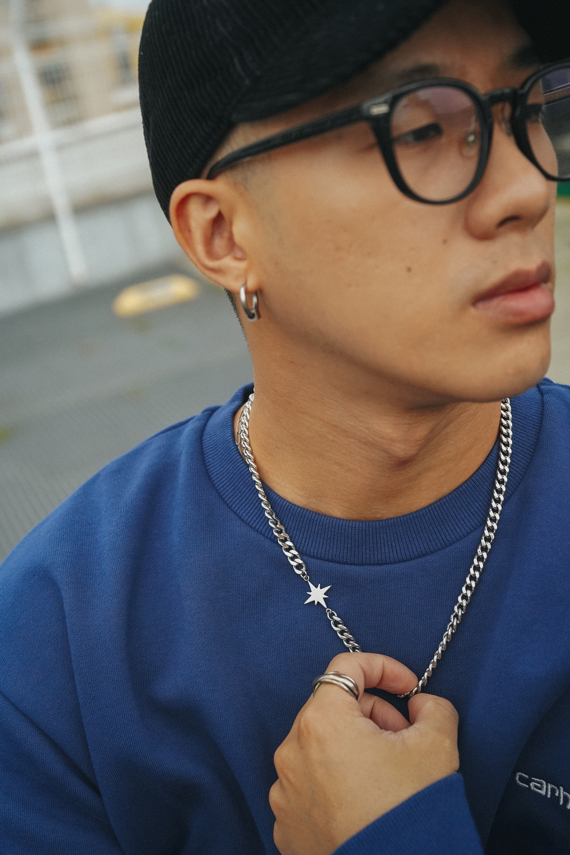 #現貨 (ACCN586) 鋼項鍊 星芒古巴項鍊