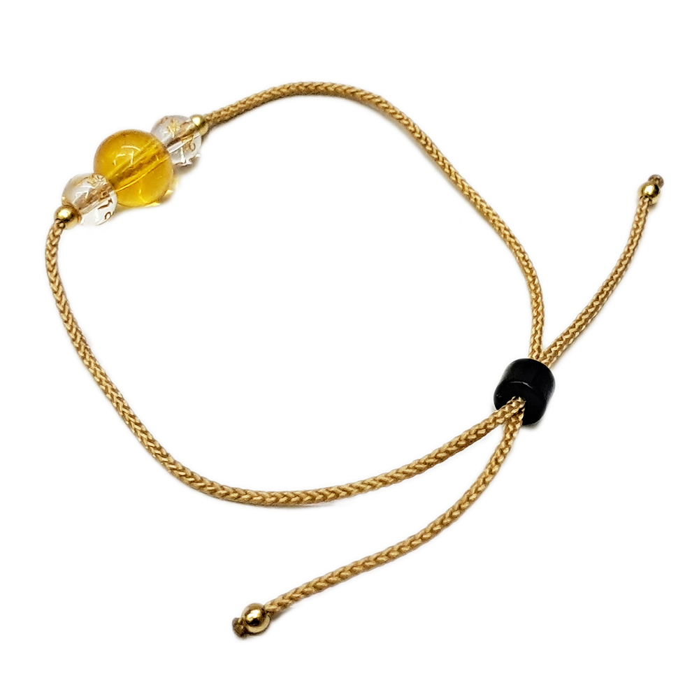 金絲琥珀&六字真言{水晶}&中國結手鍊 【十方】154242