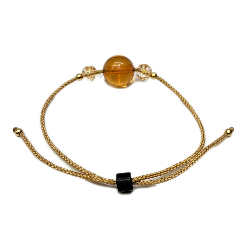 金絲琥珀&六字真言{水晶}&中國結手鍊 【十方】154243