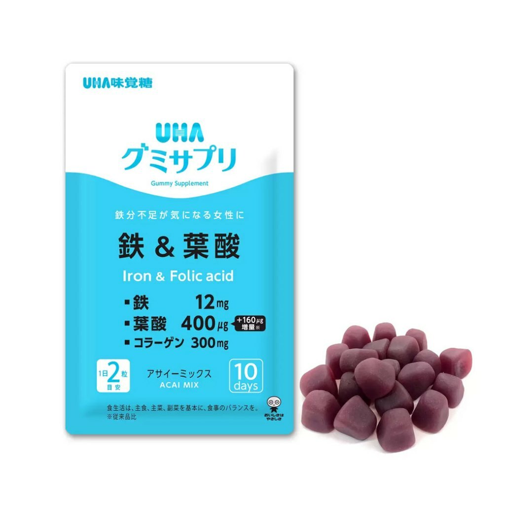 【日本限定】JP UHA 鐵及葉酸味覺糖 巴西莓味 2601