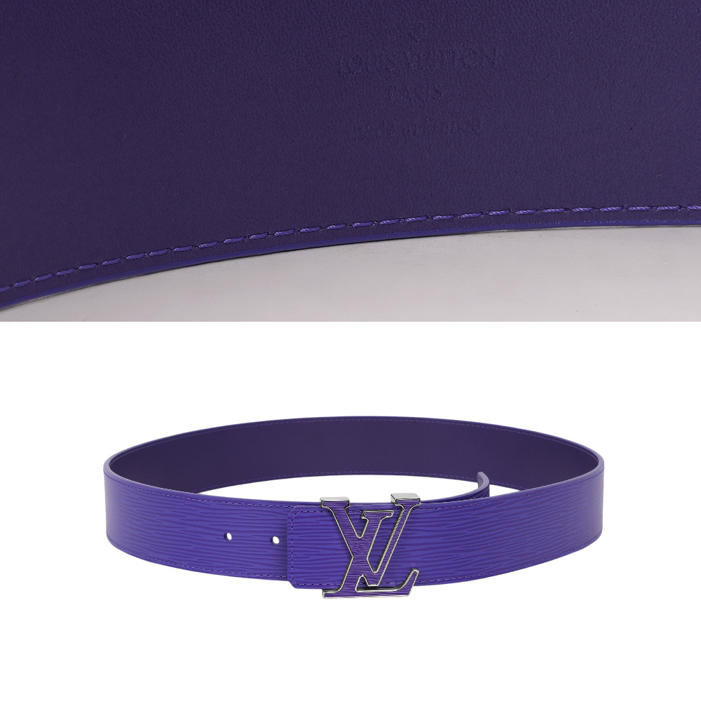 Initiales Epi皮革寬4cm皮帶 85cm(紫色) CT0132