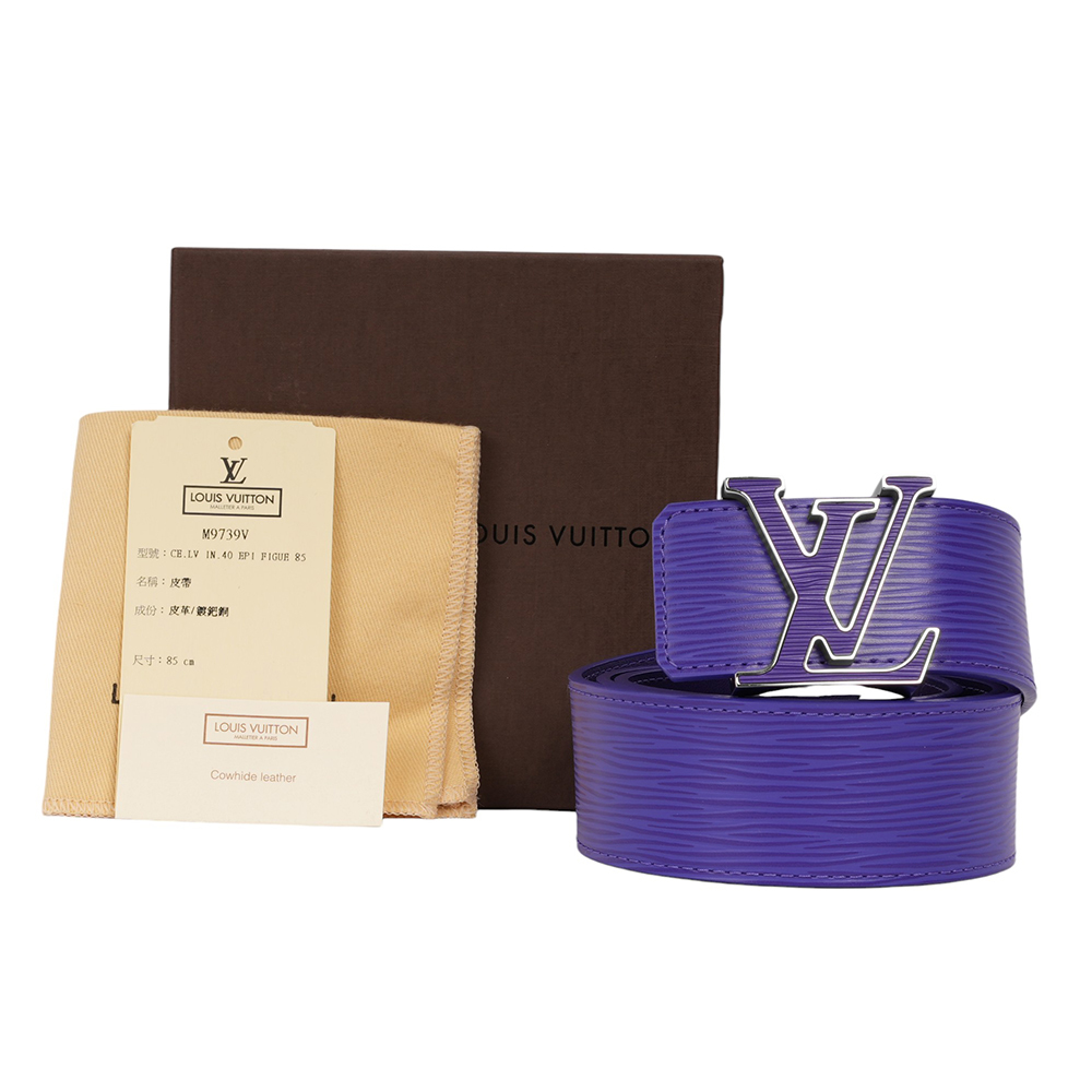 Initiales Epi皮革寬4cm皮帶 85cm(紫色) CT0132