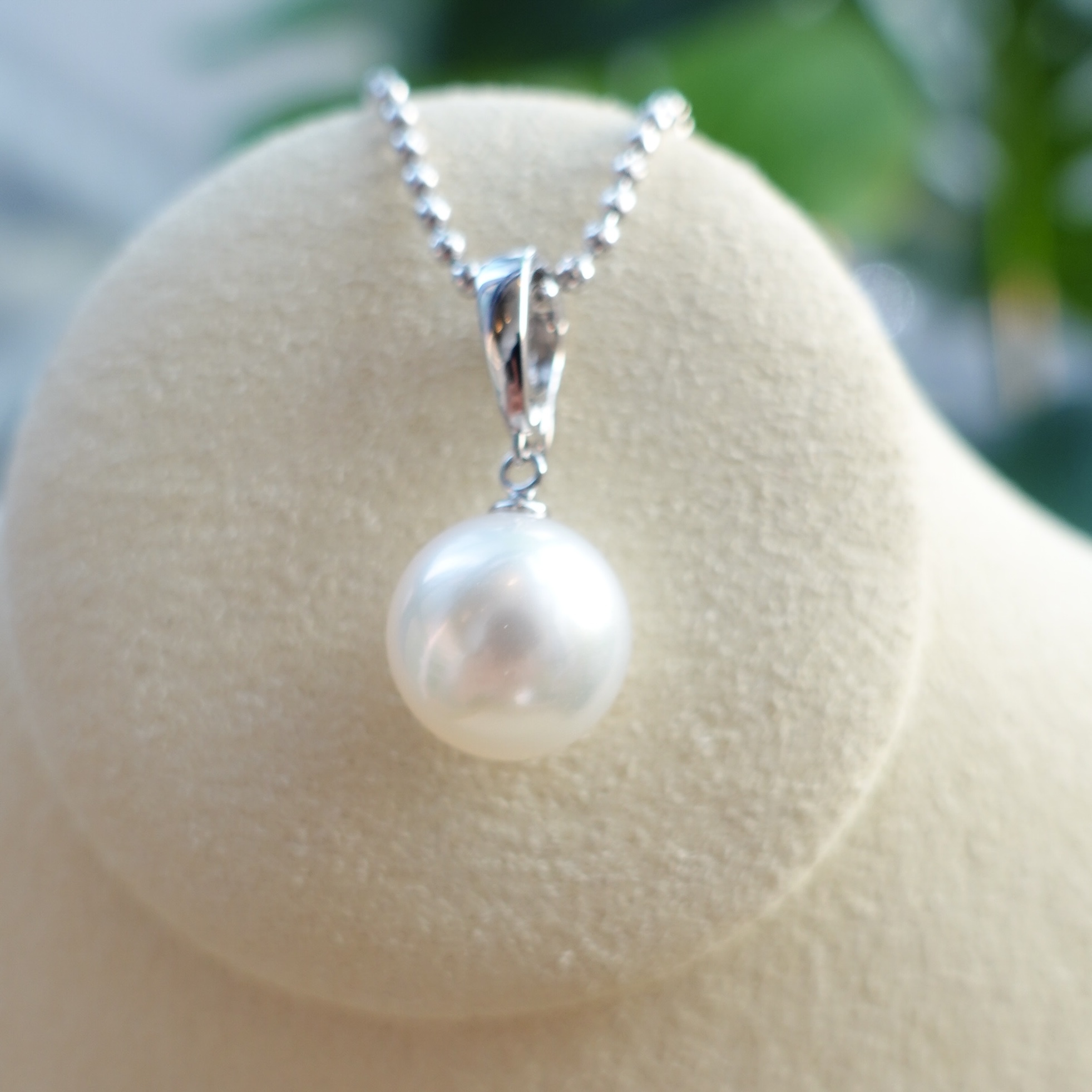 18K金澳洲白珠開口吊墜 (11-12mm)