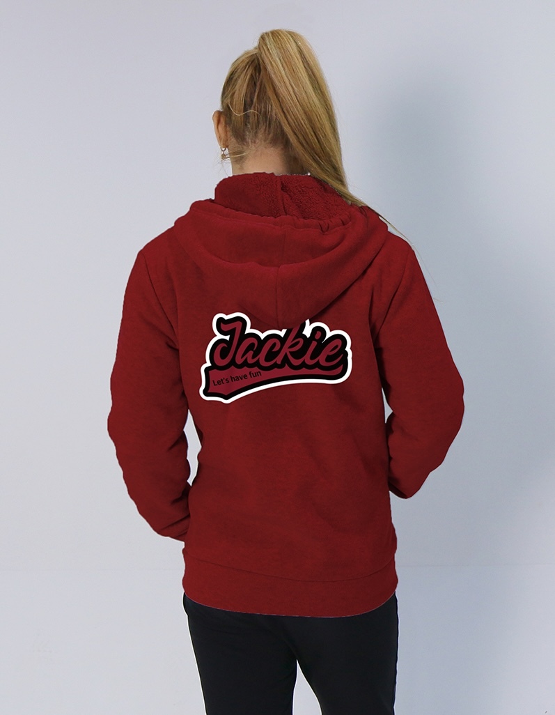 JACKIE紅色連帽拉鍊外套