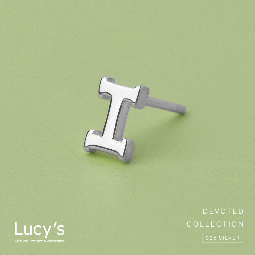 純銀字母系列 | 925純銀 I 單支耳環 (95864)