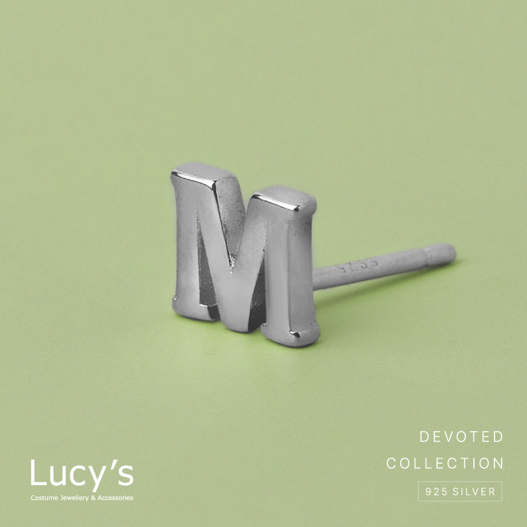 純銀字母系列 | 925純銀 M 單支耳環 (95868)