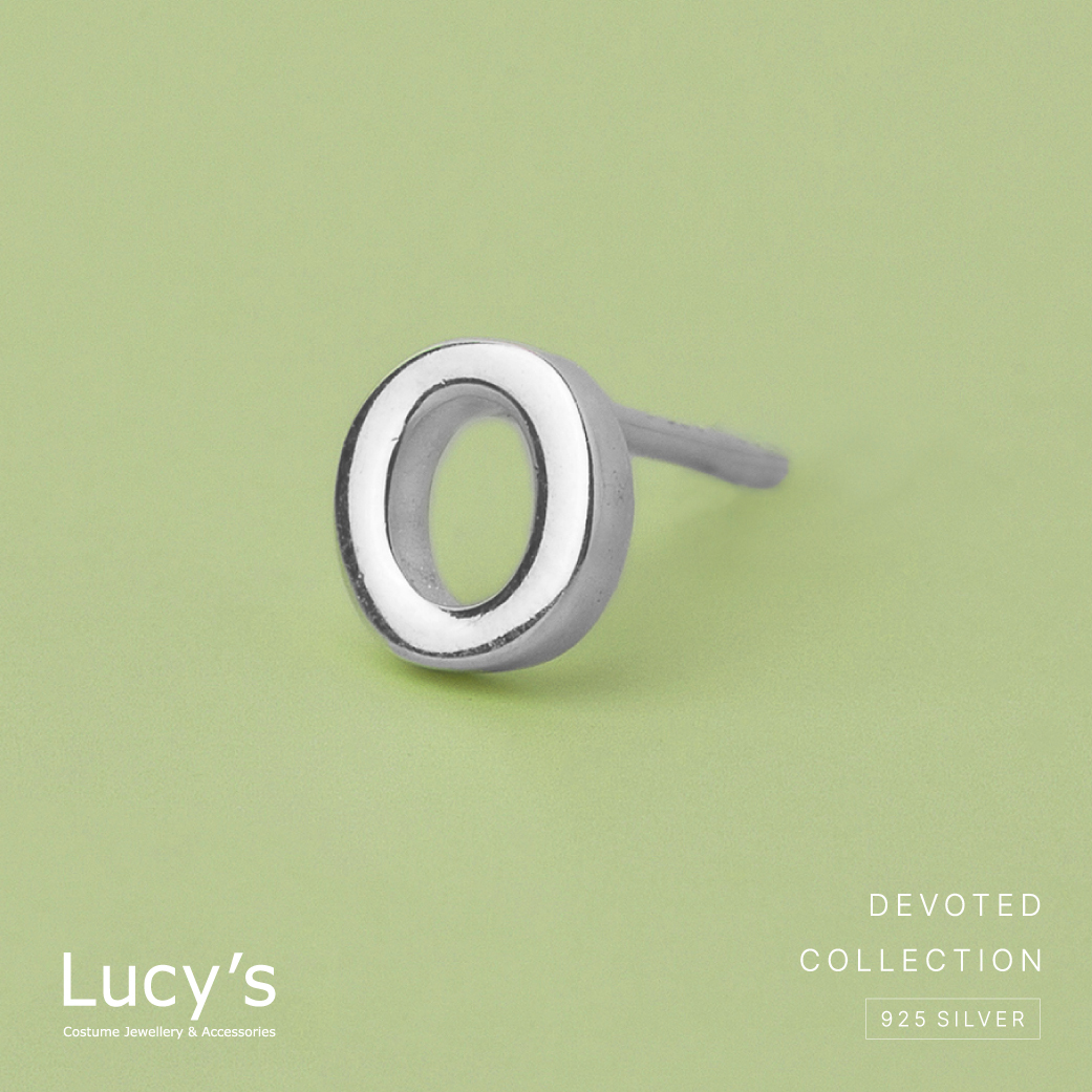 純銀字母系列 | 925純銀 O 單支耳環  (95870)