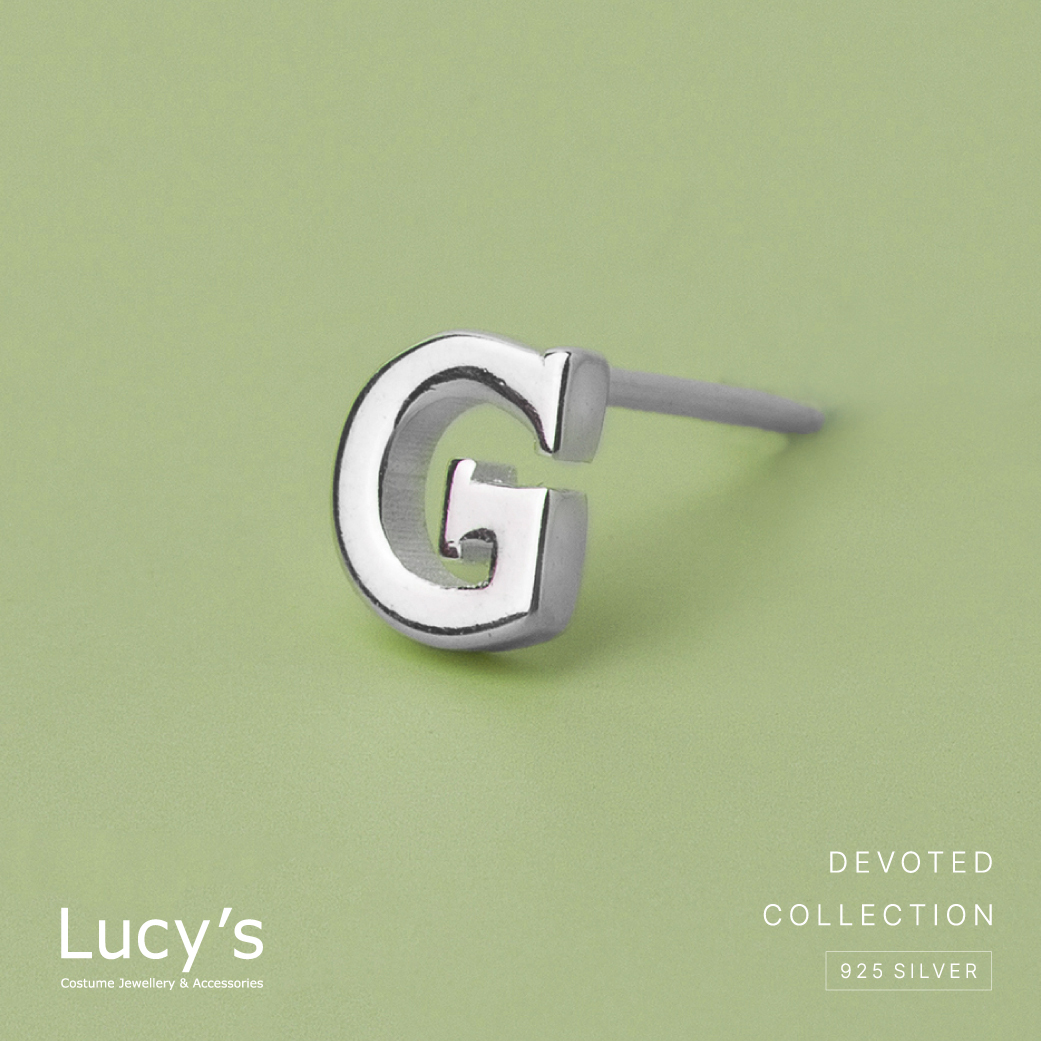 純銀字母系列 | 925純銀 G 單支耳環 (95862)