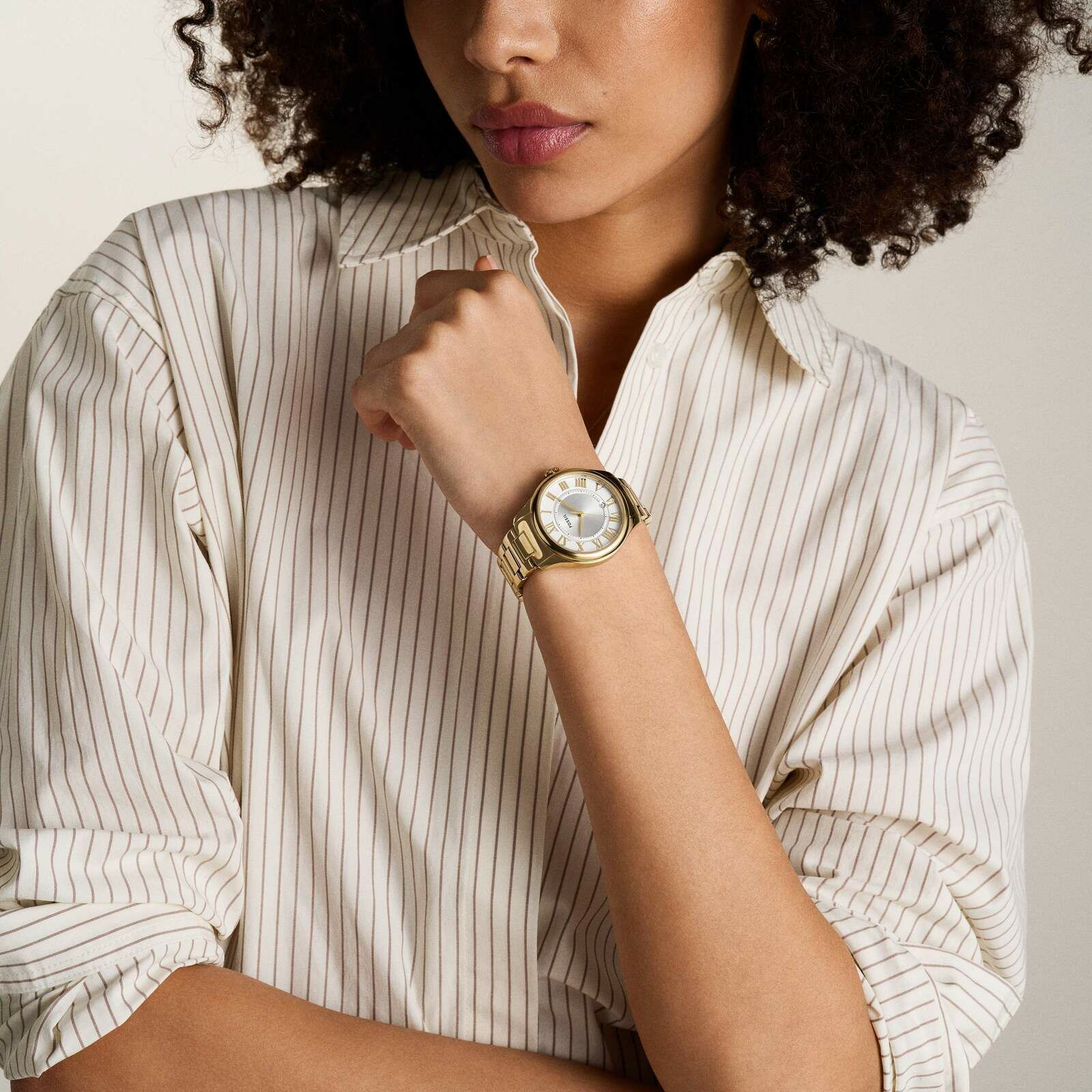 Gilmore 優雅金飾羅馬數字女錶 金色不鏽鋼錶帶 38 MM ES5395