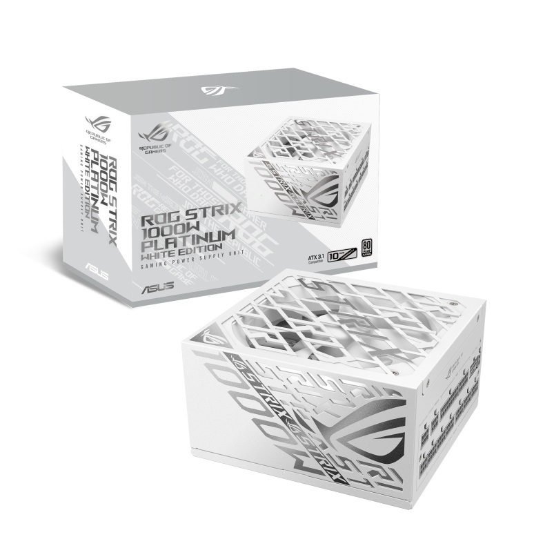 米特3C數位–ASUS 華碩 ROG STRIX 1000W 潮競白 白金牌 ATX3.1電源供應器/90YE00W4-B0TA00