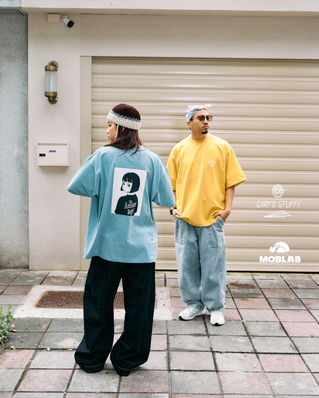 MOBLAB x gary_stuff "The Anxious Boys" T-Shirt 2色