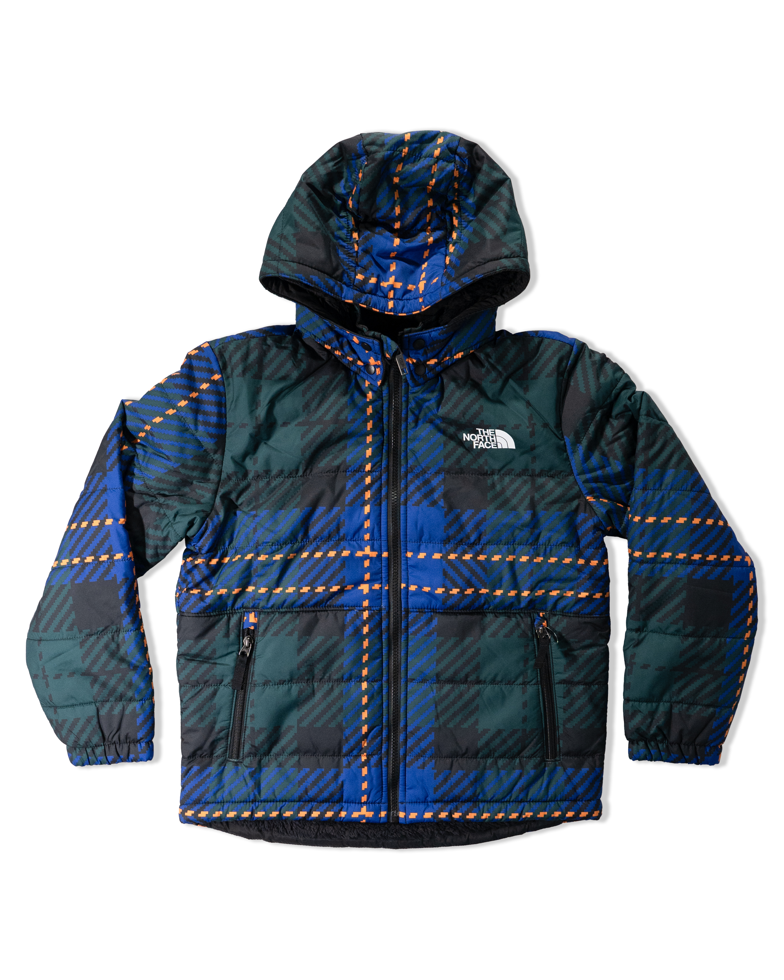 TNF北臉 0132 童 藍綠馬賽克 鋪棉