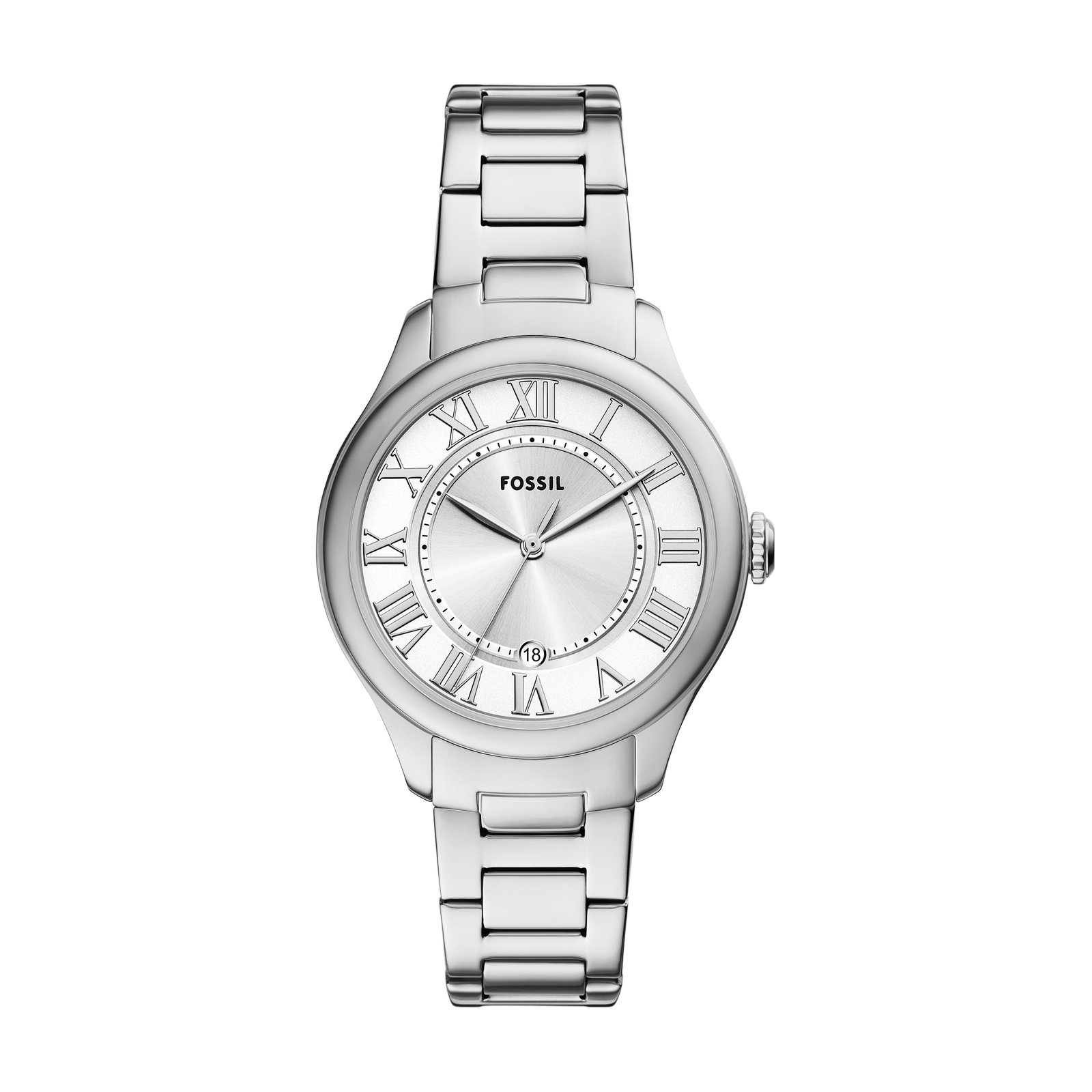 Gilmore 優雅銀飾羅馬數字女錶 銀色不鏽鋼錶帶手錶 38 MM ES5393