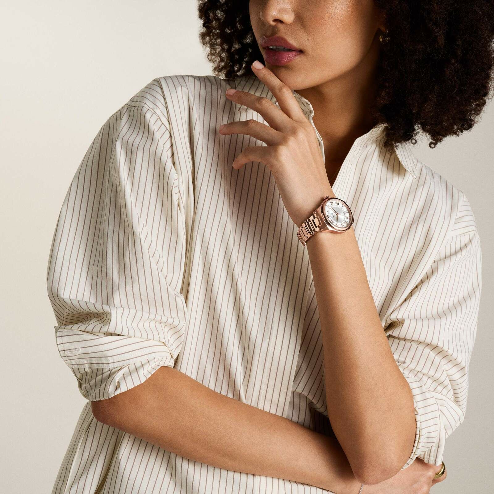 Gilmore 優雅玫瑰金飾羅馬數字女錶 玫瑰金色不鏽鋼錶帶 38 MM ES5394