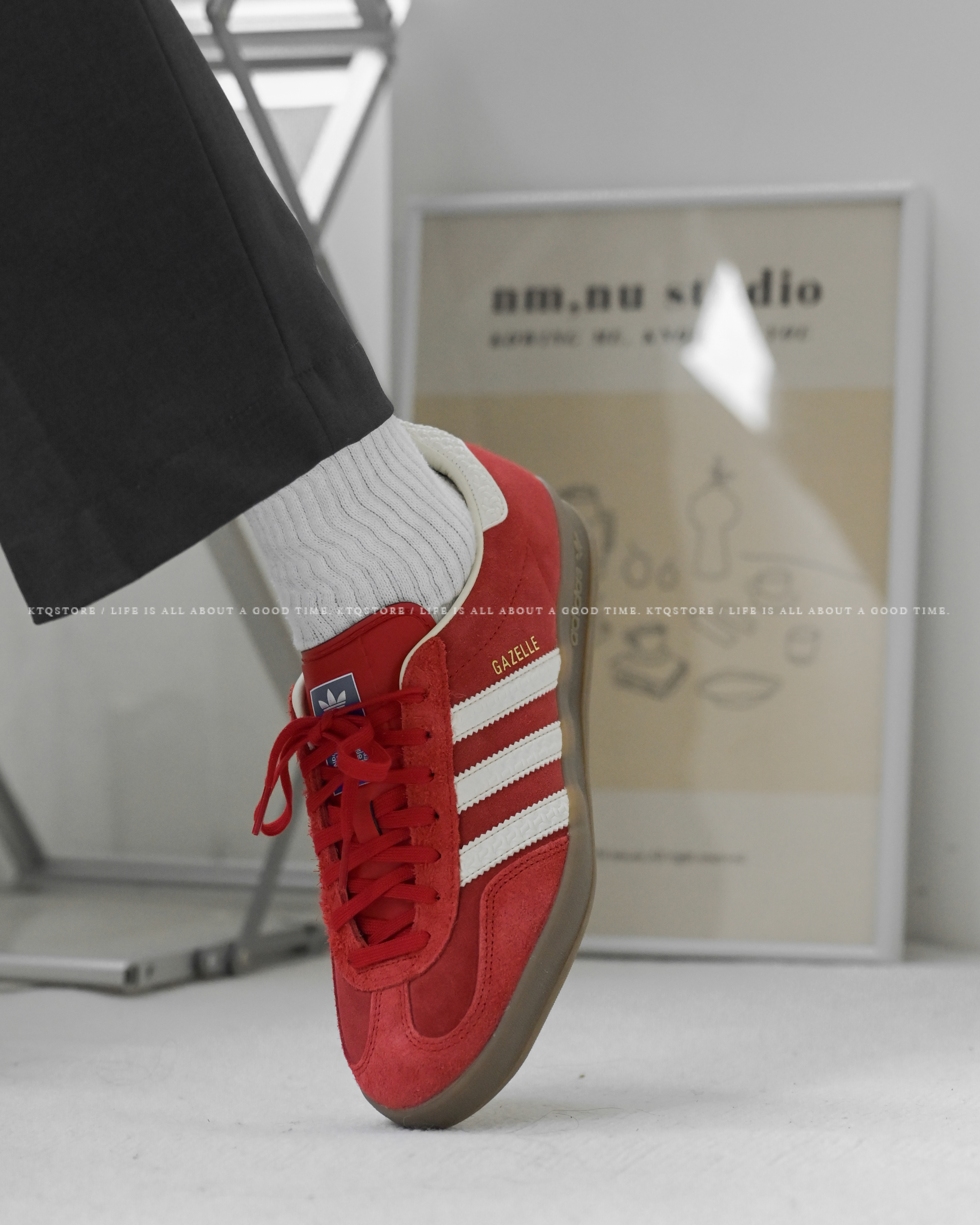 KTQ STORE ‧ adidas Gazelle Indoor "Better Scarlet Off White Gum" 白紅浮雕 IF1808