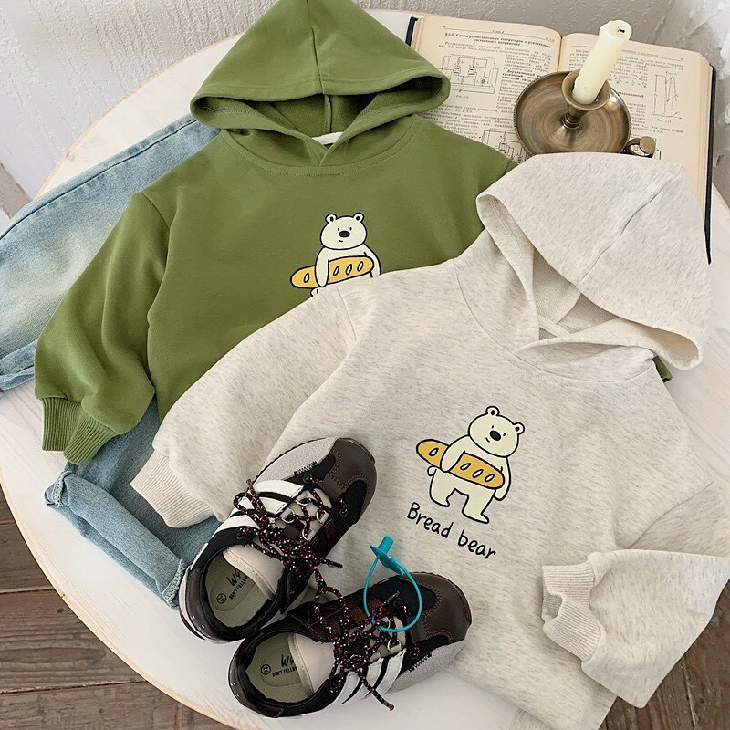 春季麵包白熊帽T