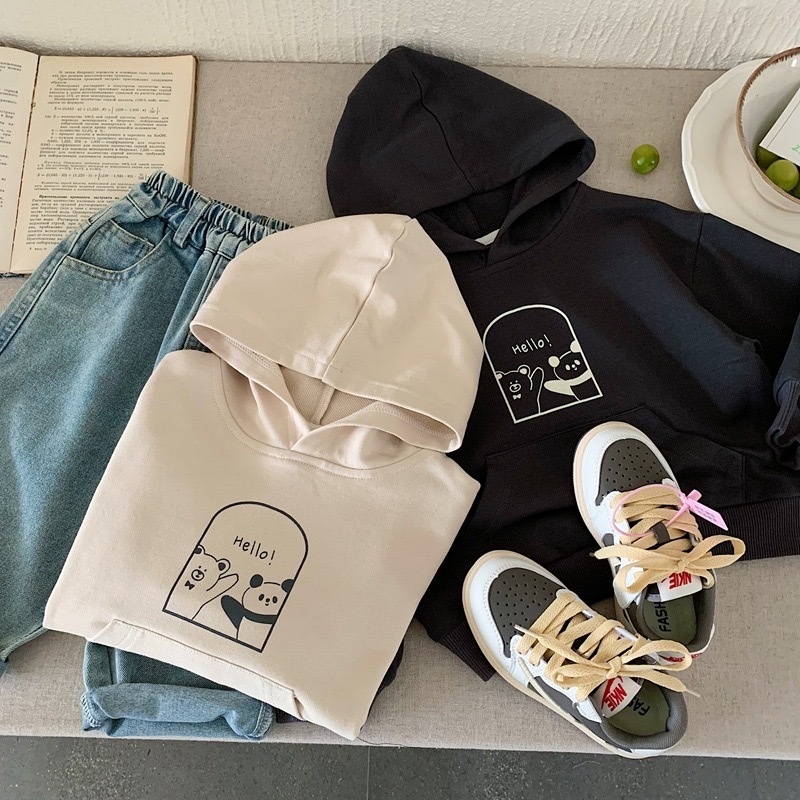 Panda小熊hello連帽上衣