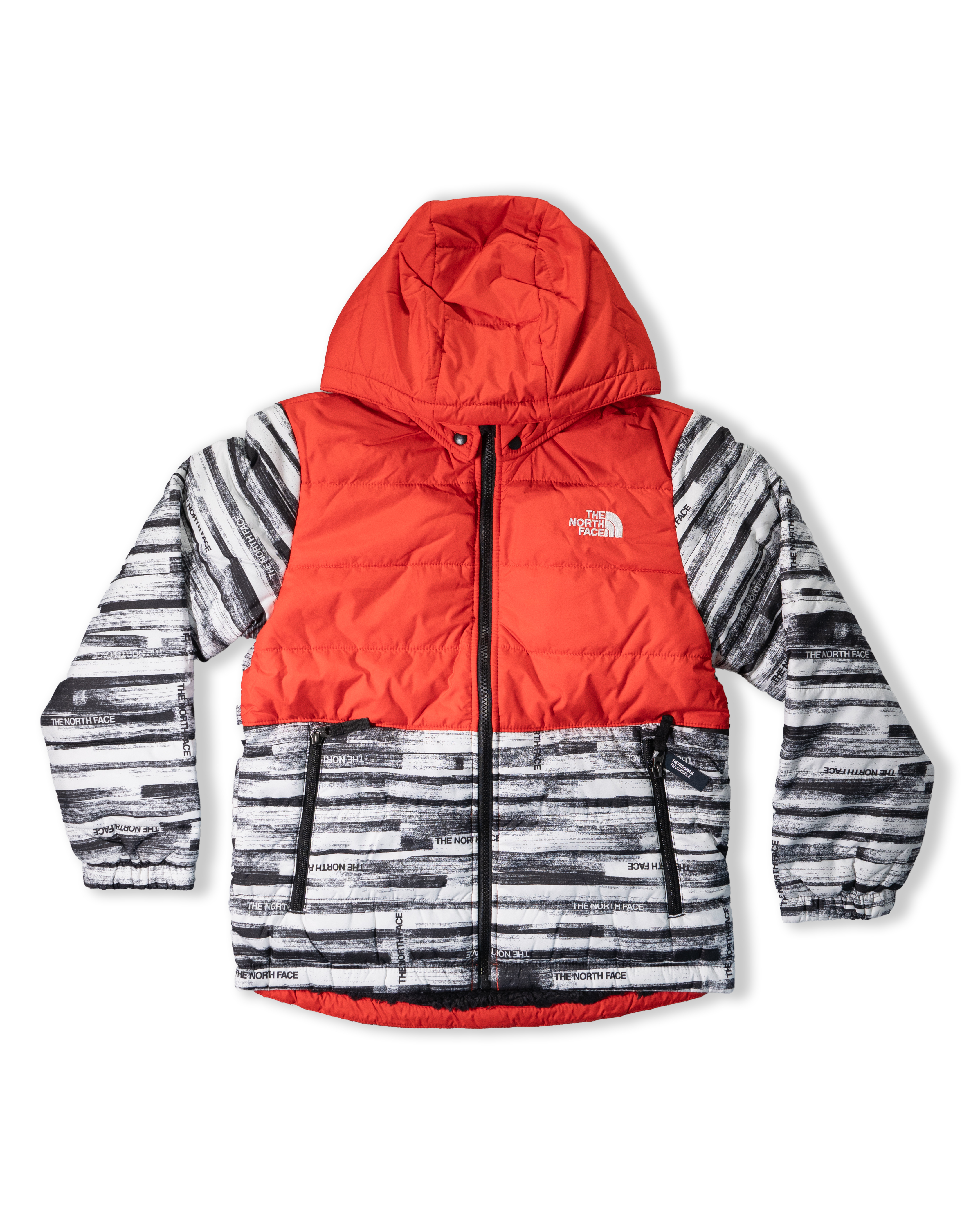 TNF北臉 0133 童 紅斑馬紋 鋪棉