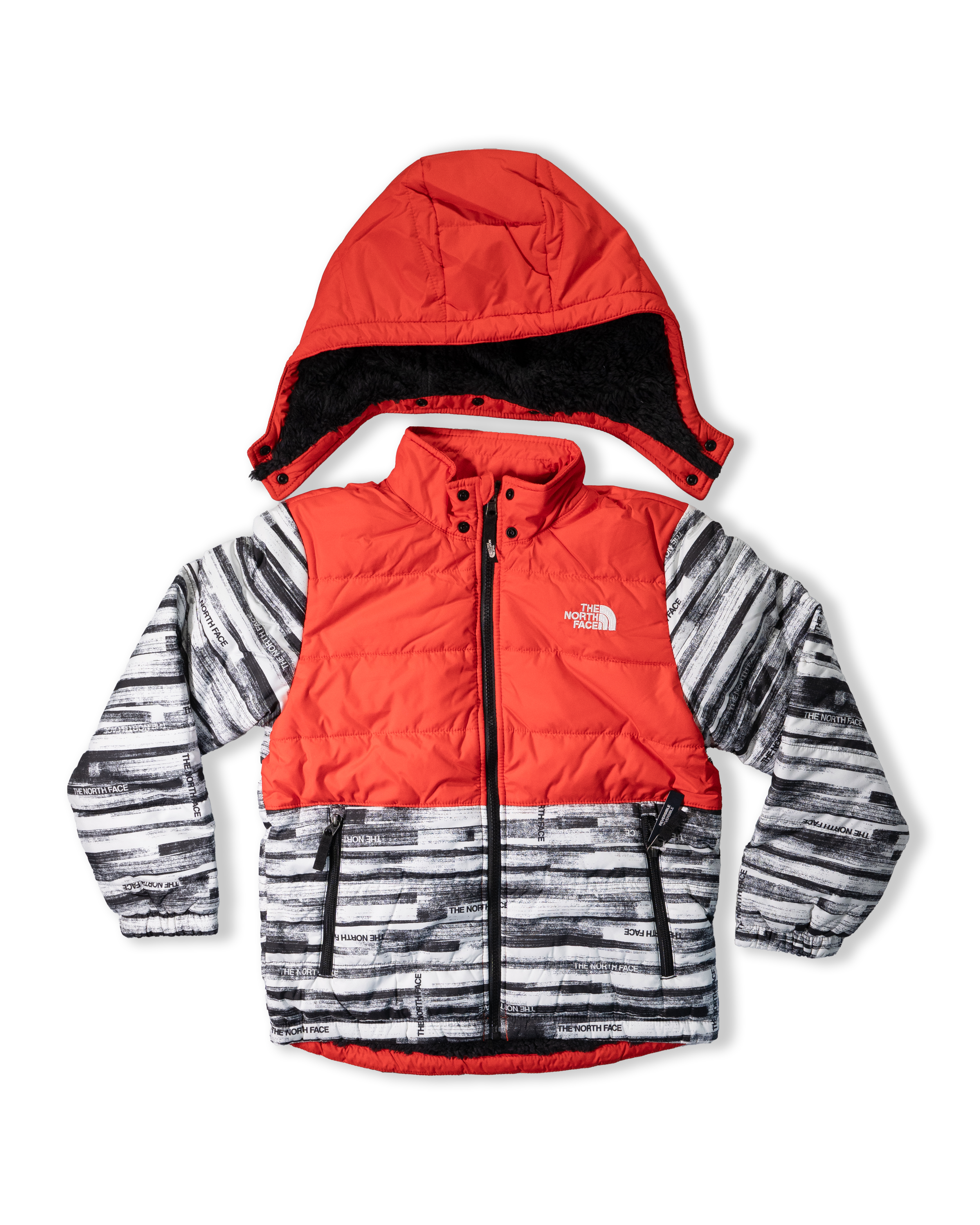 TNF北臉 0133 童 紅斑馬紋 鋪棉