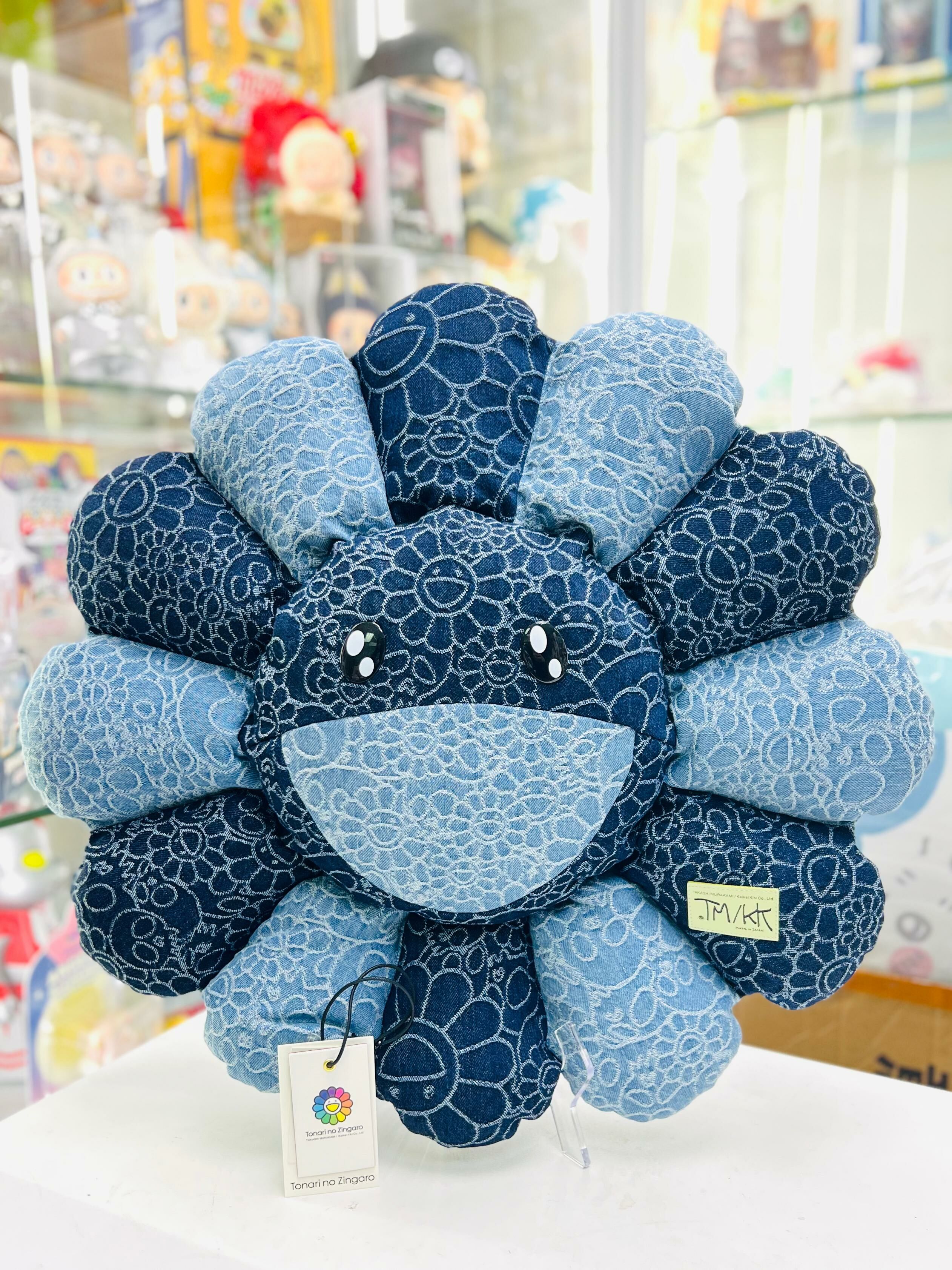 Flower & Skulls Jacquard Demin Flower Cushion (Colour 01)