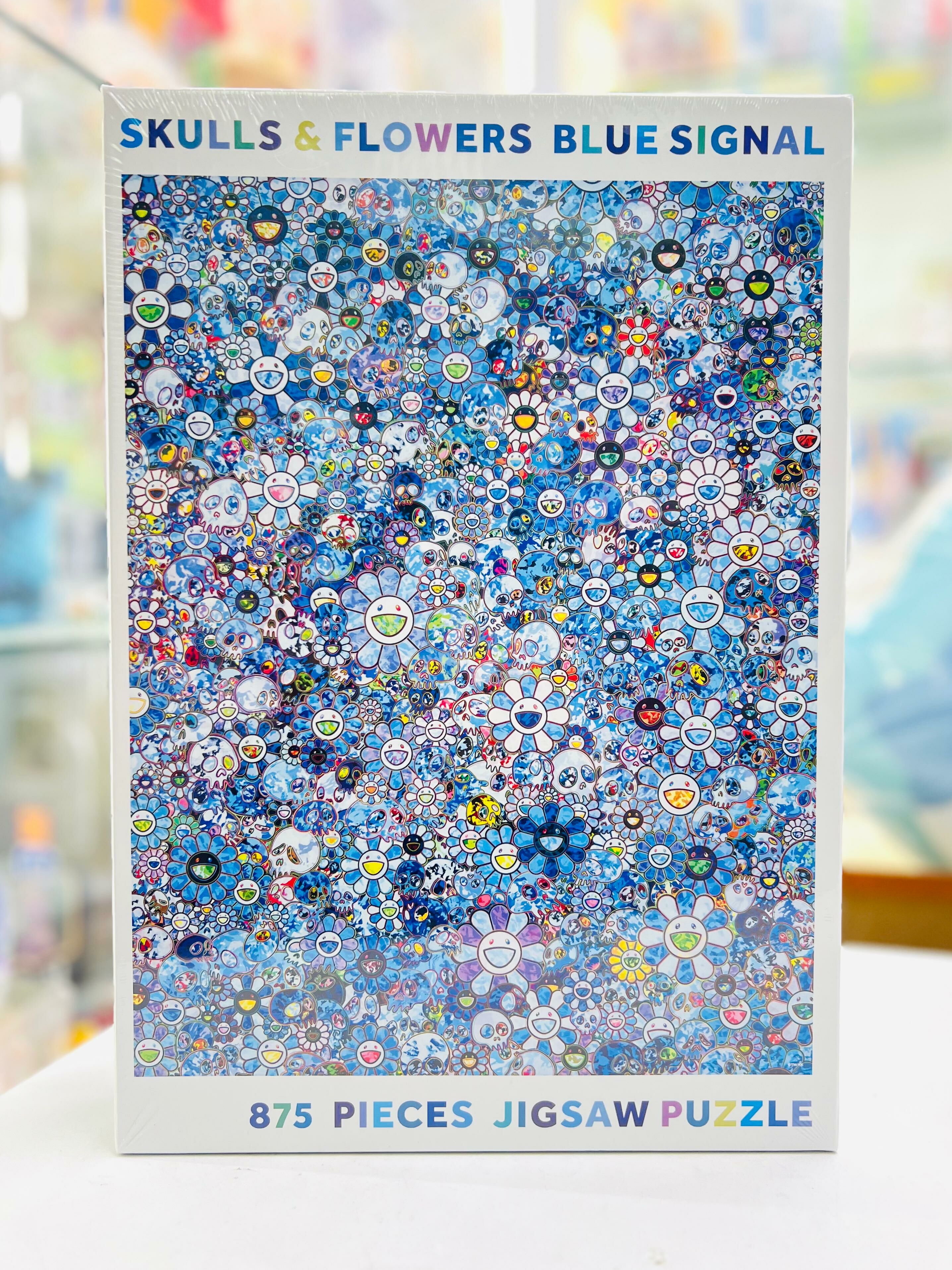 Skulls & Flower Blue Signal 875 pieces Jigsaw Puzzle
