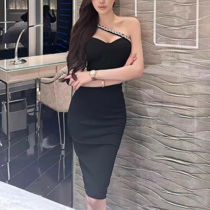 奢華性感 水鑽款帶貼身洋裝