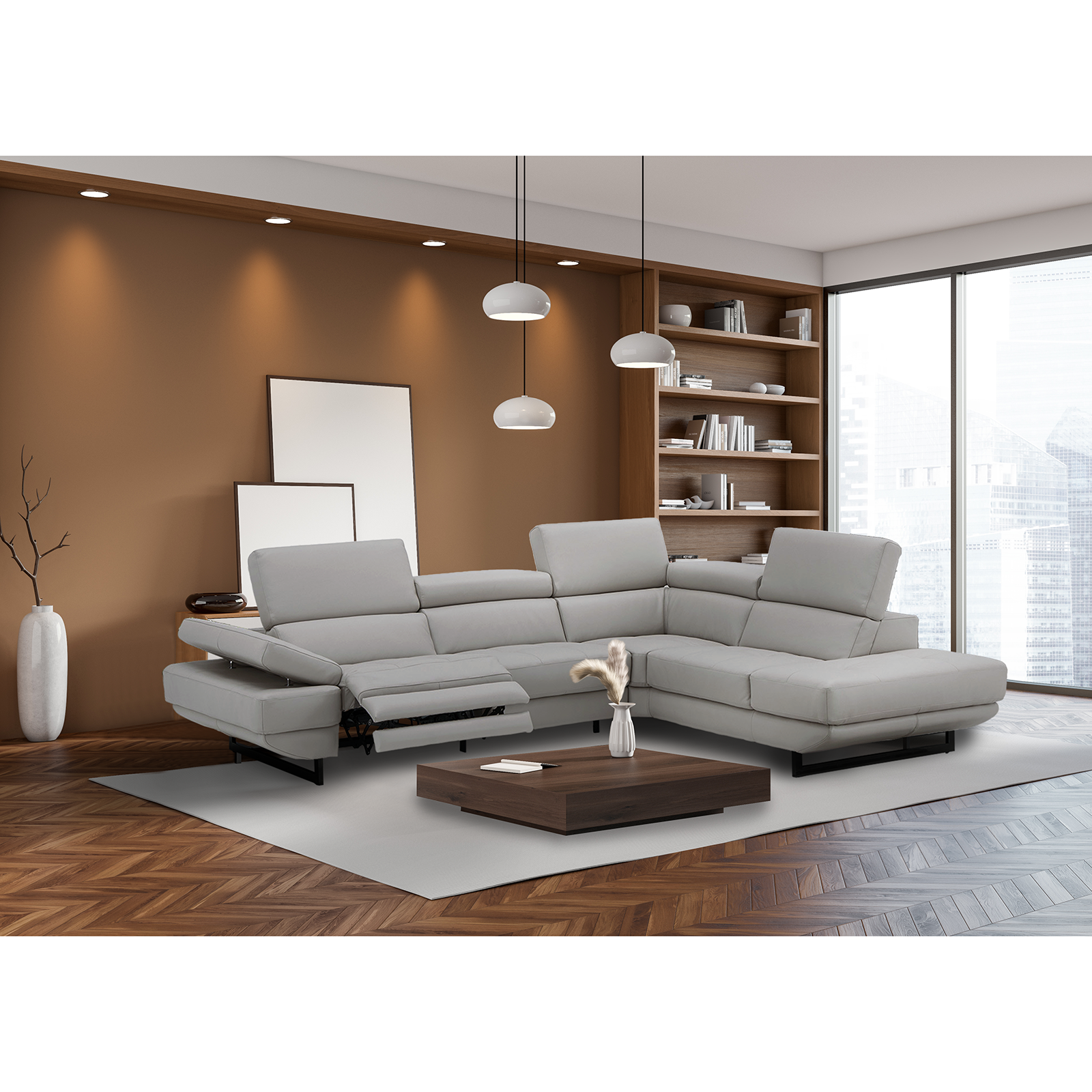 Savannah 電動沙發 - 鋼鐵灰〔SFA5063〕【L型沙發/真皮沙發/牛皮沙發】