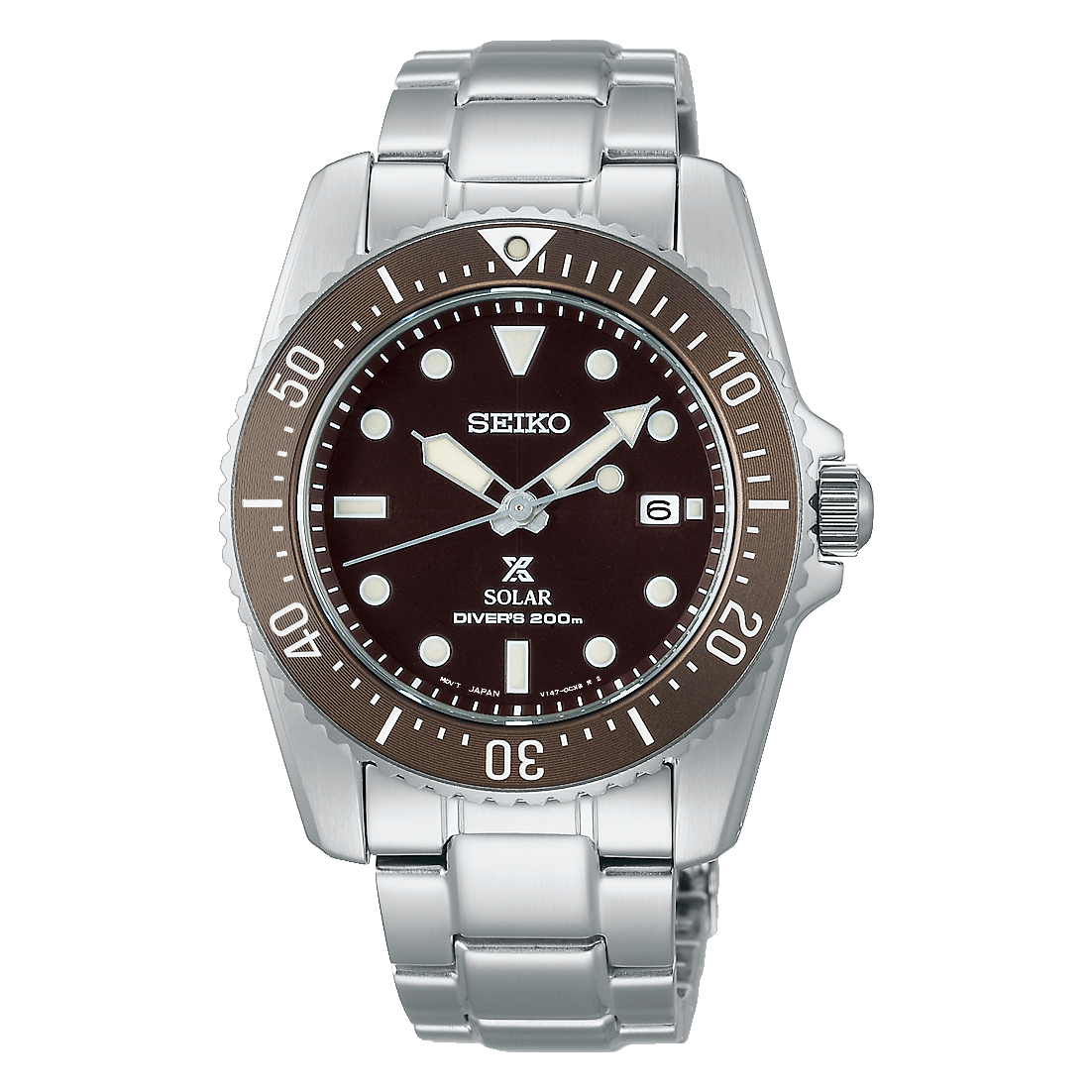 Seiko 精工 Prospex Eco-drive Brown Dial Stainless Men's Watch SNE571 SNE571P1 / SBDN071 棕色錶面男士裝不銹鋼光動能手錶