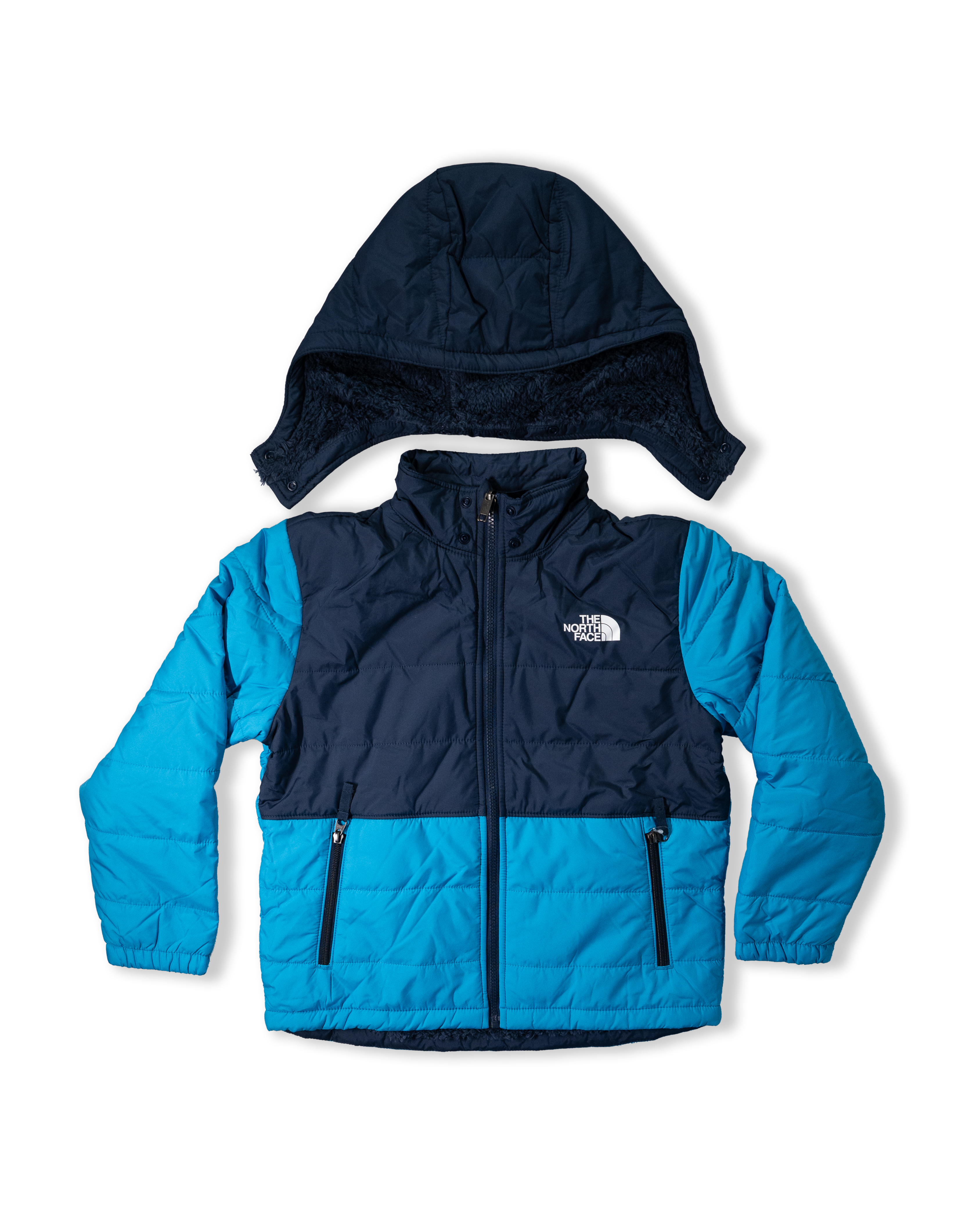 TNF北臉 0131 童 深淺藍拼色 鋪棉