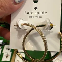 [S] KATE SPADE KK019 RING IT UP EARRINGS,CLEAR/GOLD, 196021557248 (SKS1610)