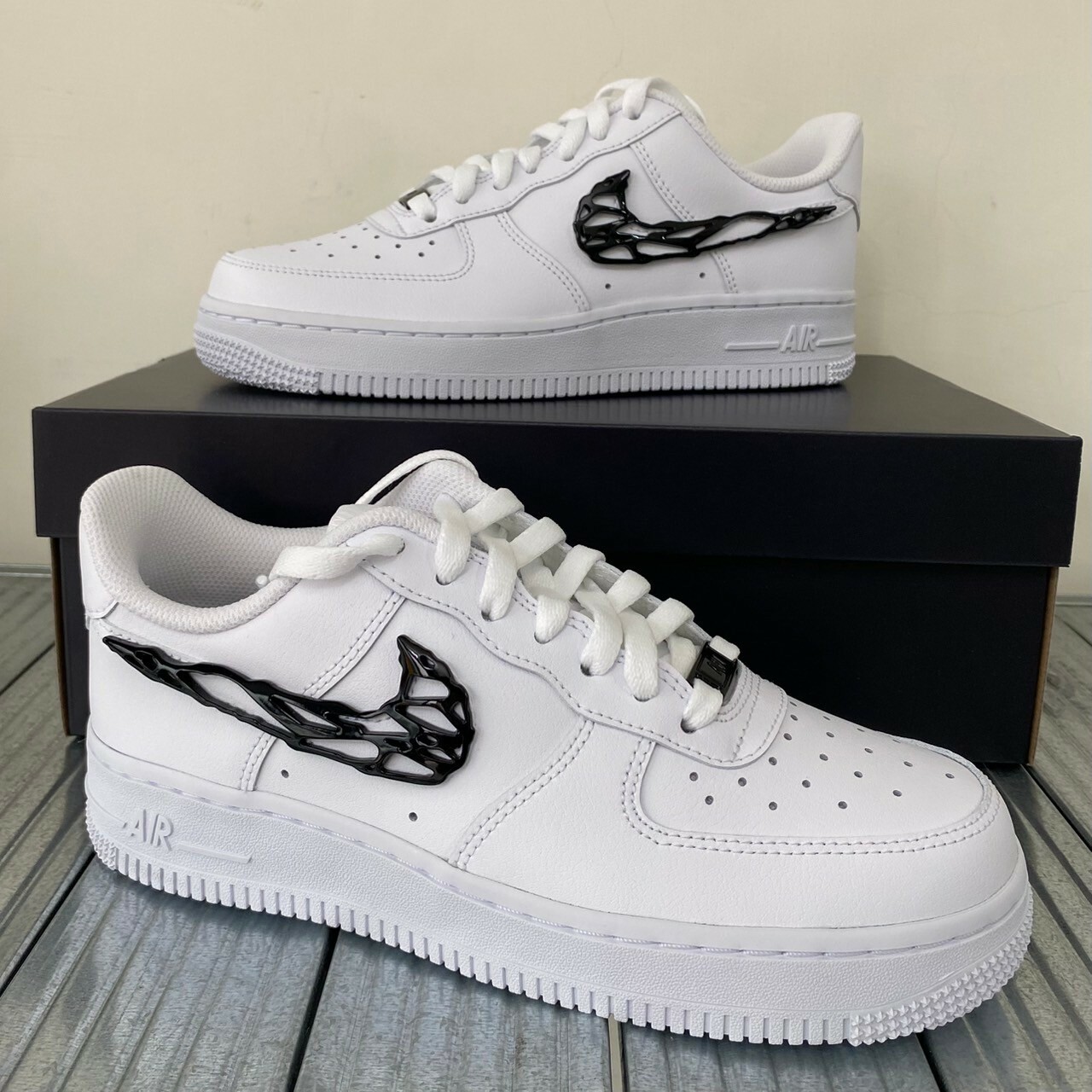 Nike Air Force 1 Low液態金屬猛毒黑勾經典鞋  IF1686-101