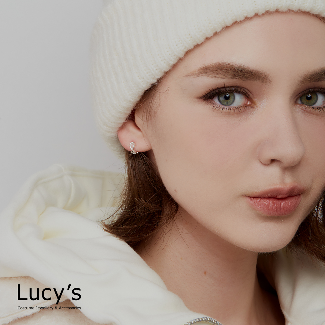 925純銀 雙無限 易扣耳環 (101034)