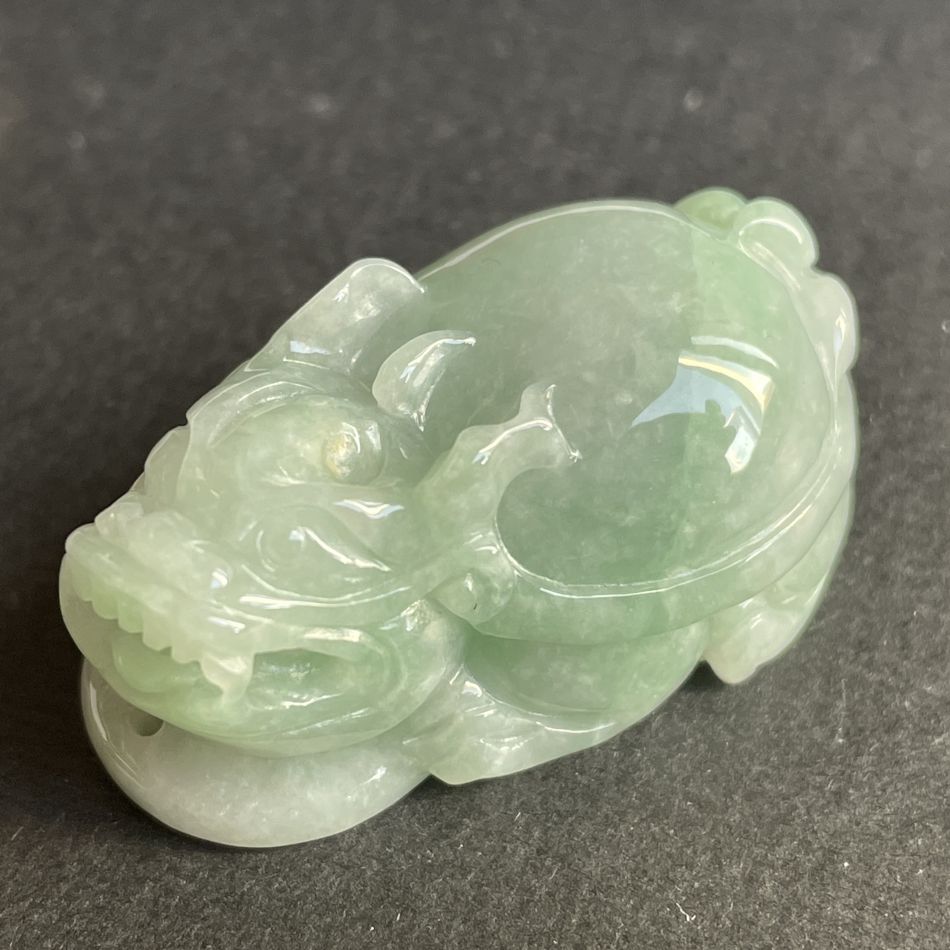 翡翠冰綠龍龜吊墜,天然翡翠A玉, 緬甸玉, Jade, Jadeite