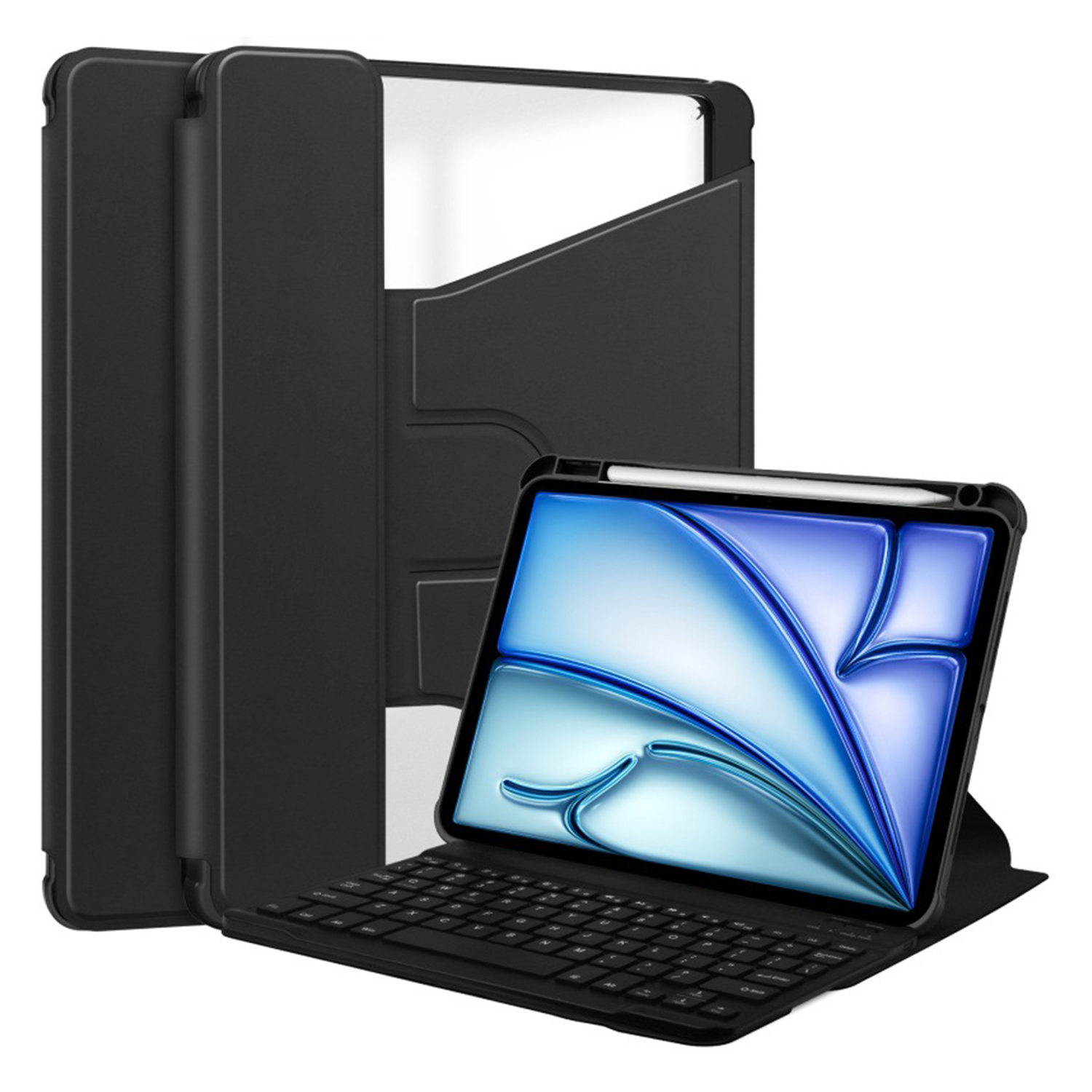 XPRO - Rotary Leather - iPad Pro Keyboard Case 鍵盤皮革蓋面旋轉底殼高度防撞透明筆槽平板保護硬殼