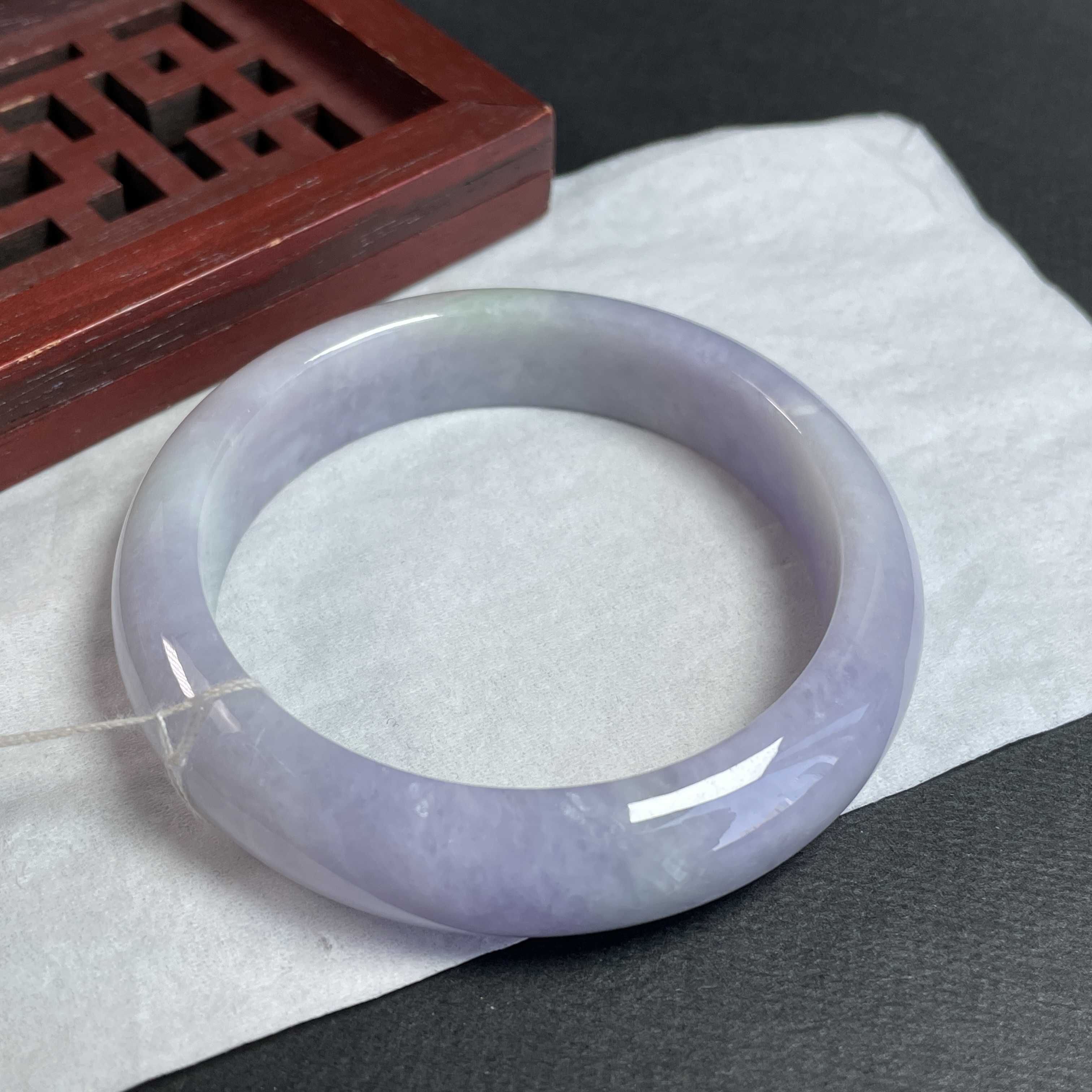 J1285 55.5mm冰糯紫羅蘭翡翠玉鐲