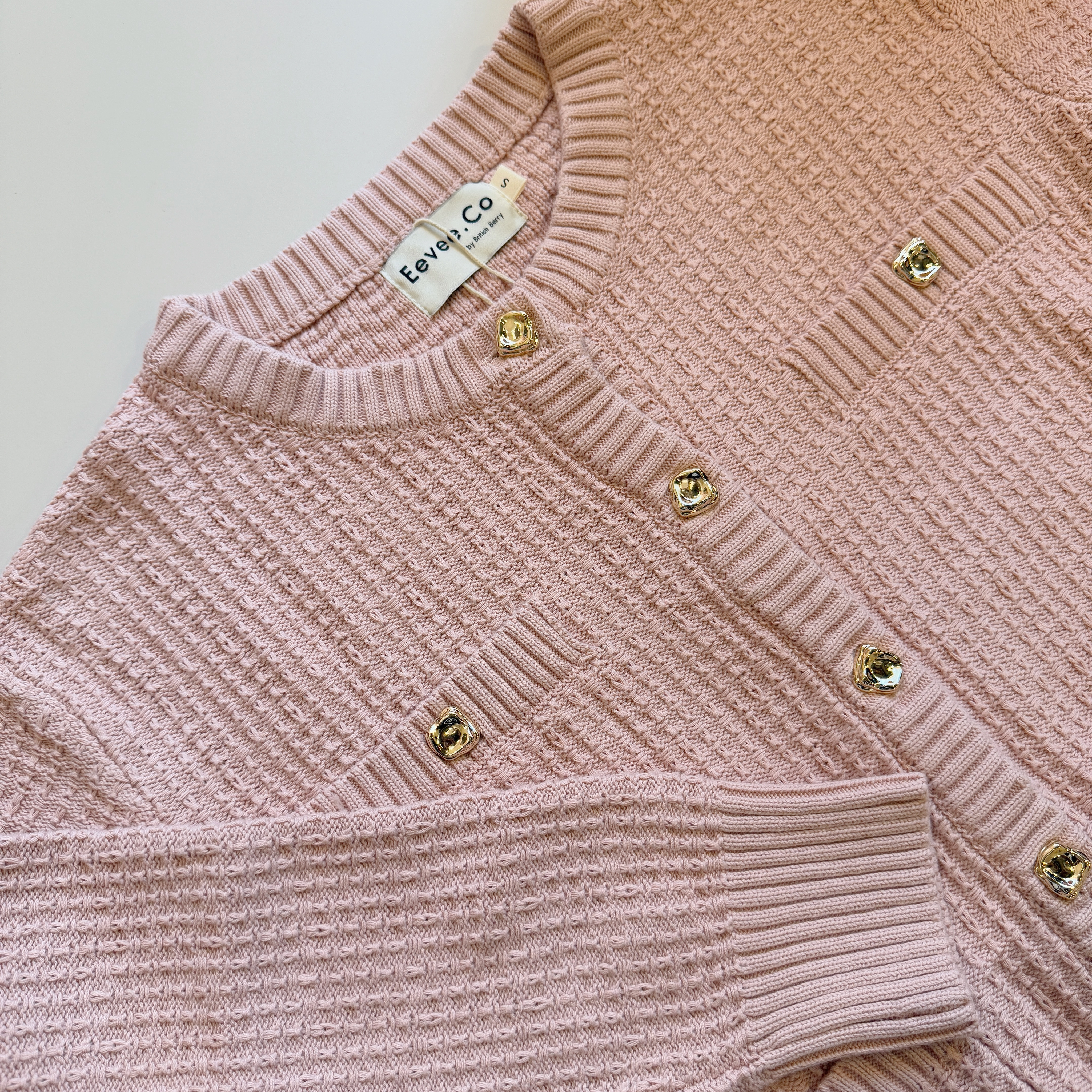 現貨 7145乾燥玫瑰粉紅針織外套