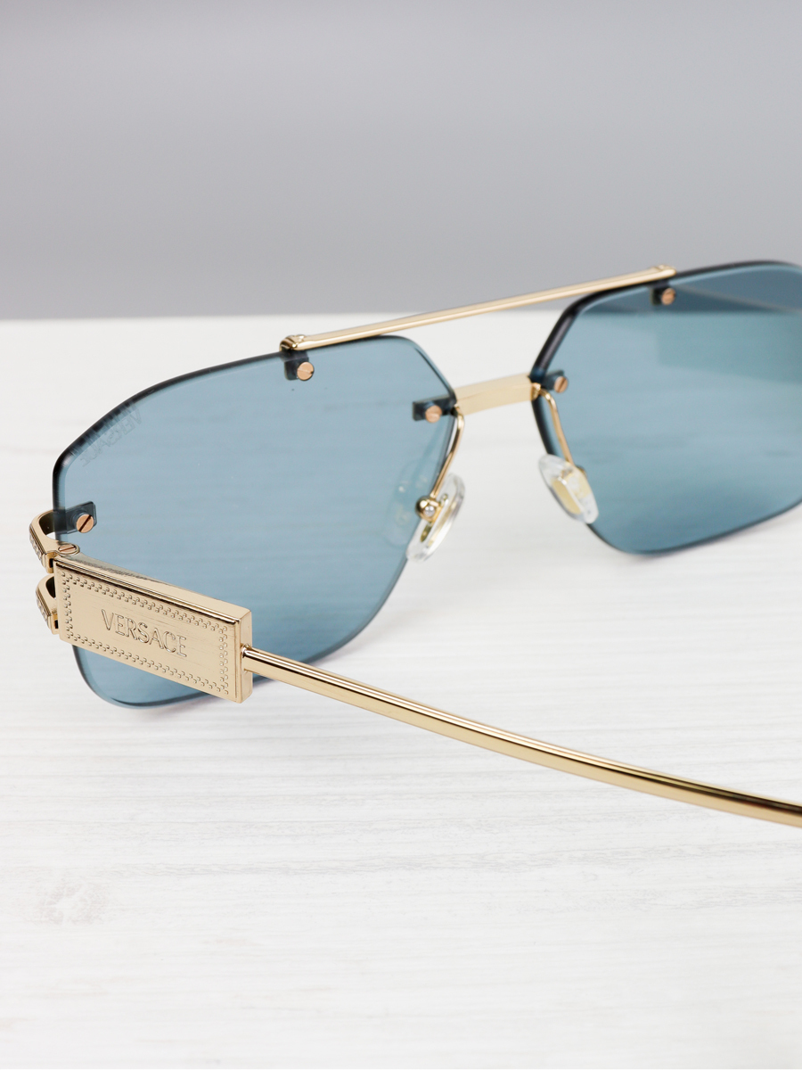 VERSACE 范思哲墨鏡潮流無框防紫外線飛行員太陽眼鏡