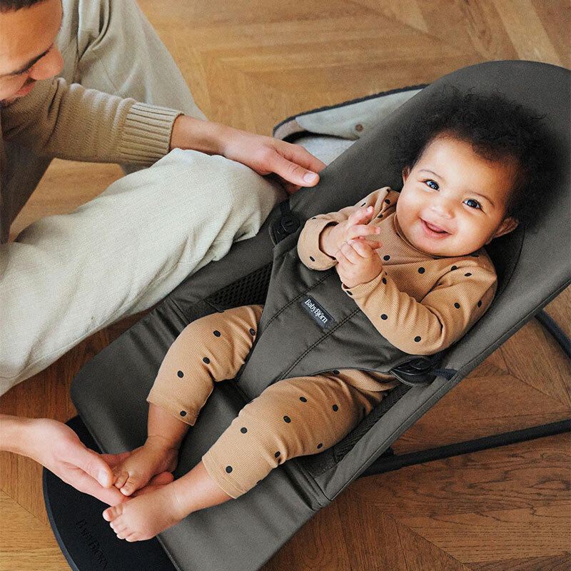 Babybjorn - Balance Soft柔軟網狀透氣嬰兒搖椅 黑色框架(深灰色)