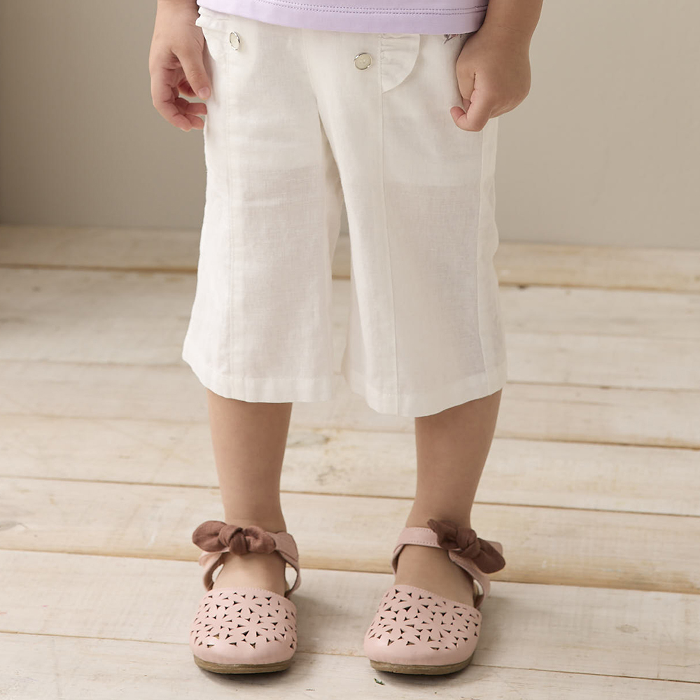 PIPPY舒適天絲牛仔八分長褲  白