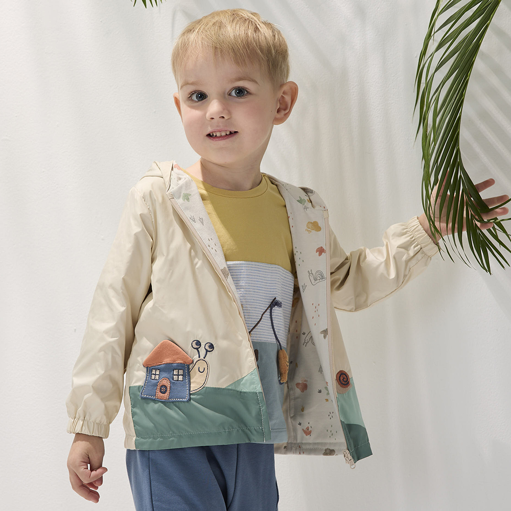 PIPPY 田園小蝸牛雙面穿連帽外套 綠