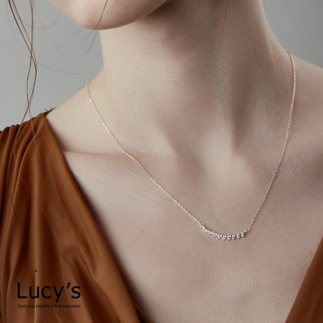 925純銀 柔情微笑線 項鍊 (114596)