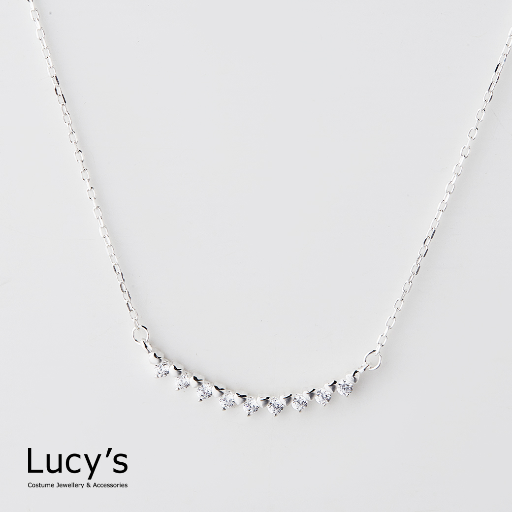 925純銀 柔情微笑線 項鍊 (114596)