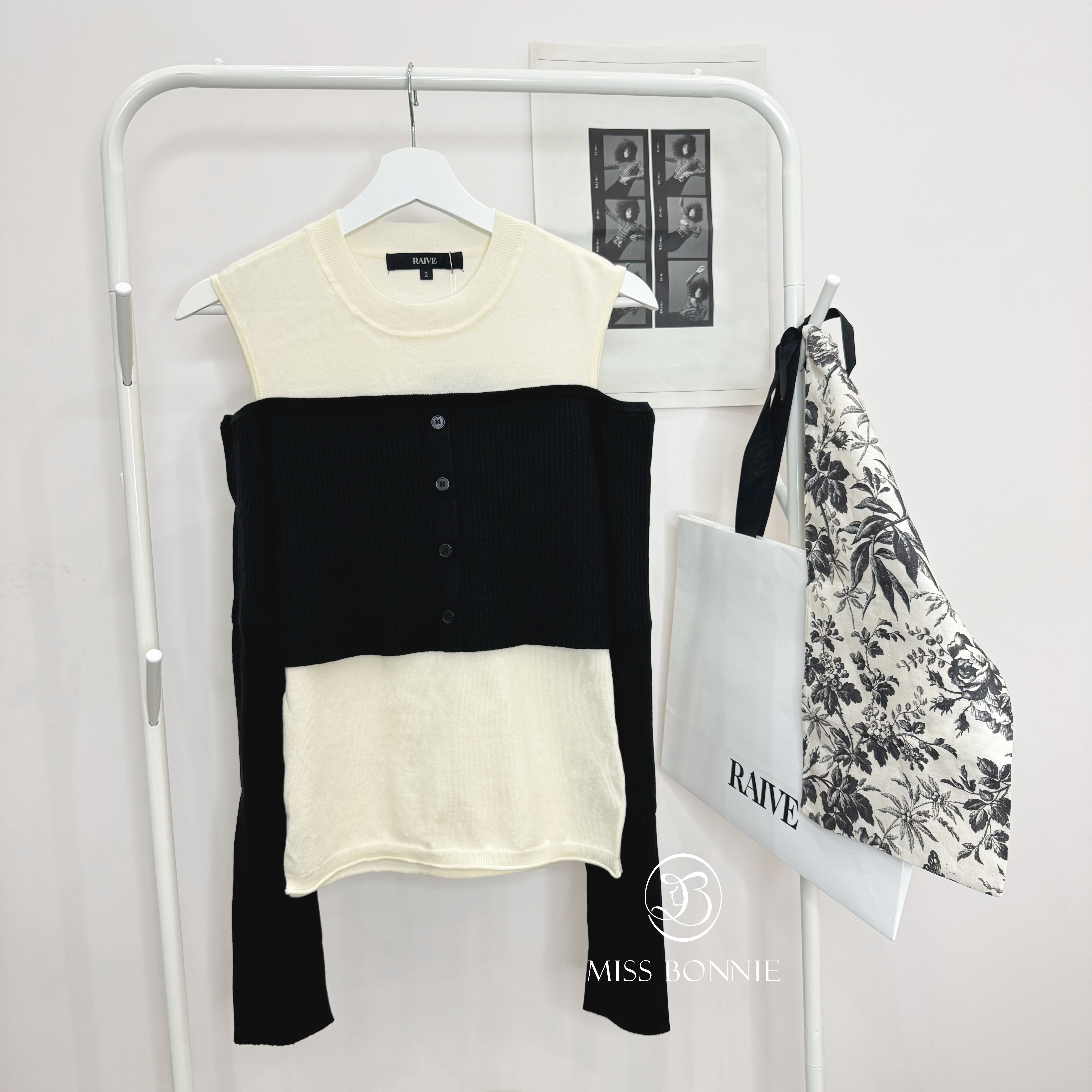 RAIVE假兩件造型針織上衣(共2色)