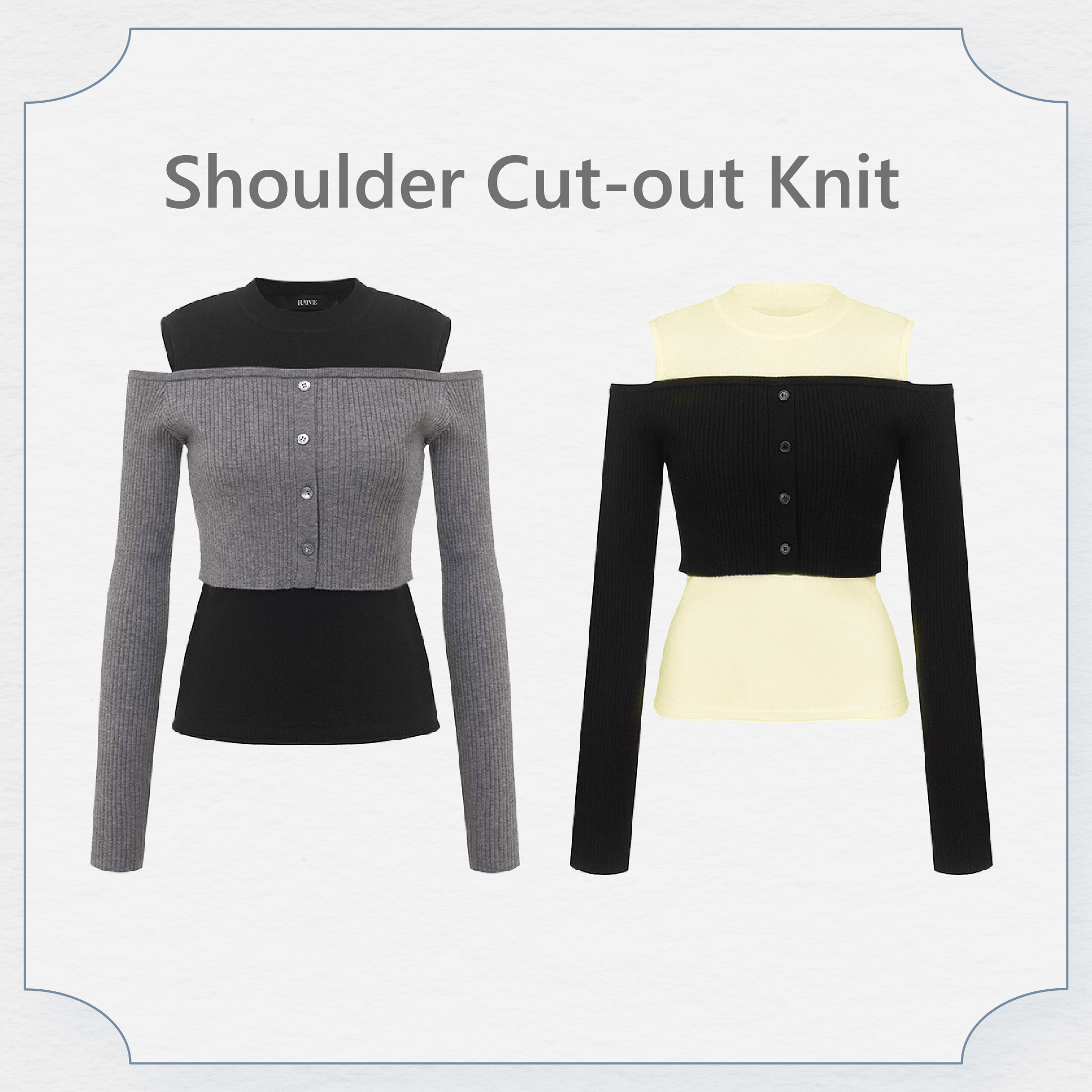 RAIVE假兩件造型針織上衣(共2色)