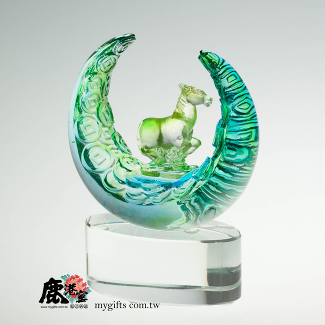 鹿港窯十二生肖琉璃擺飾｜鈴羊角造型｜傳承文化的璀璨藝術與吉祥祝福