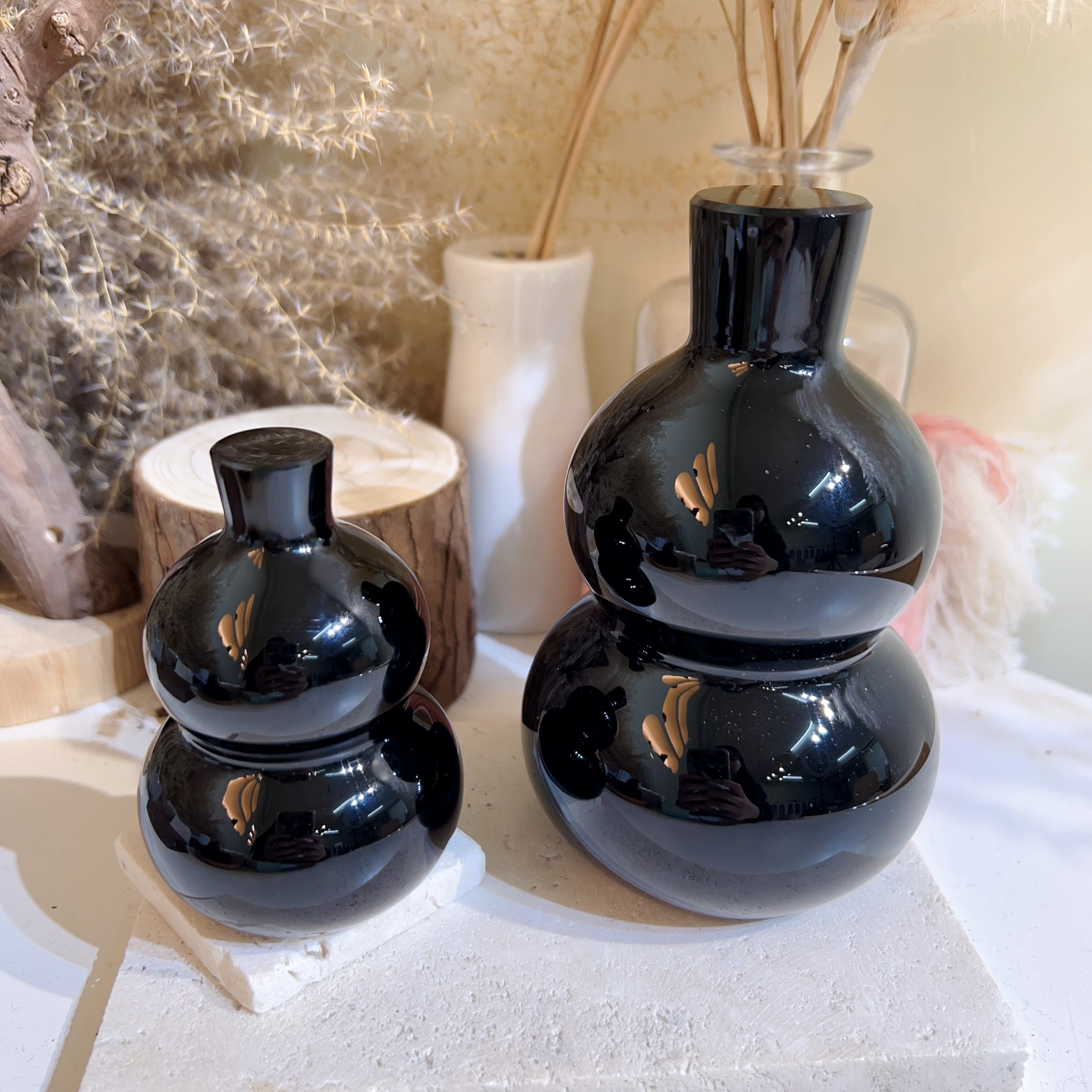 黑曜石葫蘆擺件