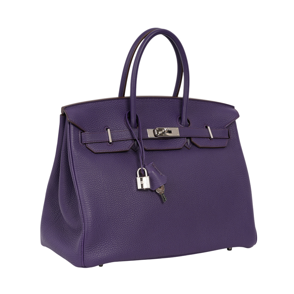 Birkin 35cm 銀釦 Togo皮 手提包(鳶尾紫) B10 方框N