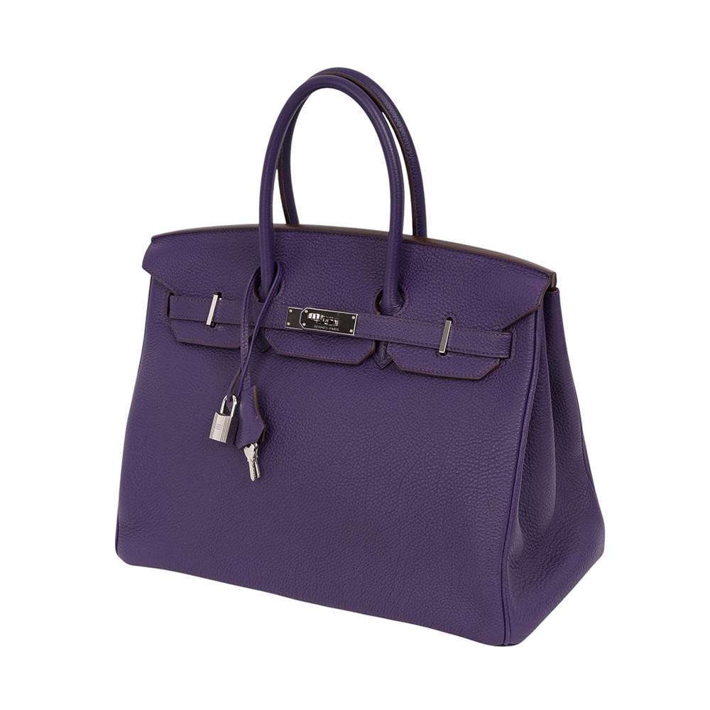 Birkin 35cm 銀釦 Togo皮 手提包(鳶尾紫) B10 方框N