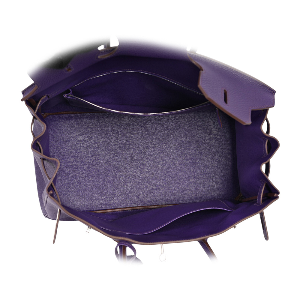 Birkin 35cm 銀釦 Togo皮 手提包(鳶尾紫) B10 方框N