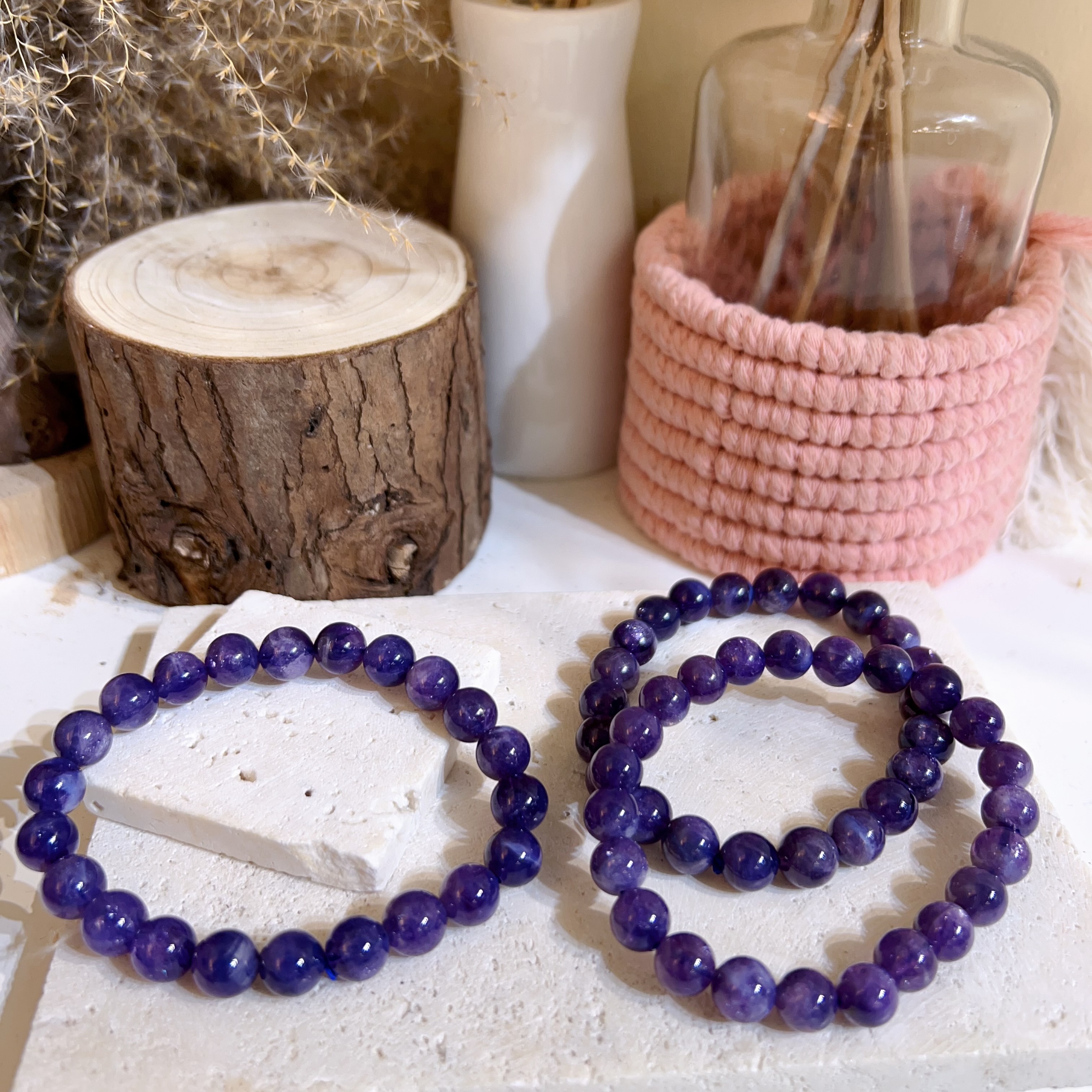 ❤️$120 濃色紫玉晶手串 8+mm